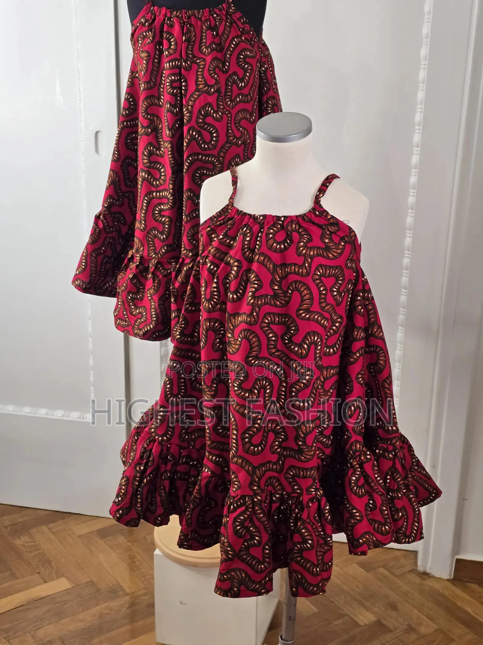 African Print Dress With Tiny Strap