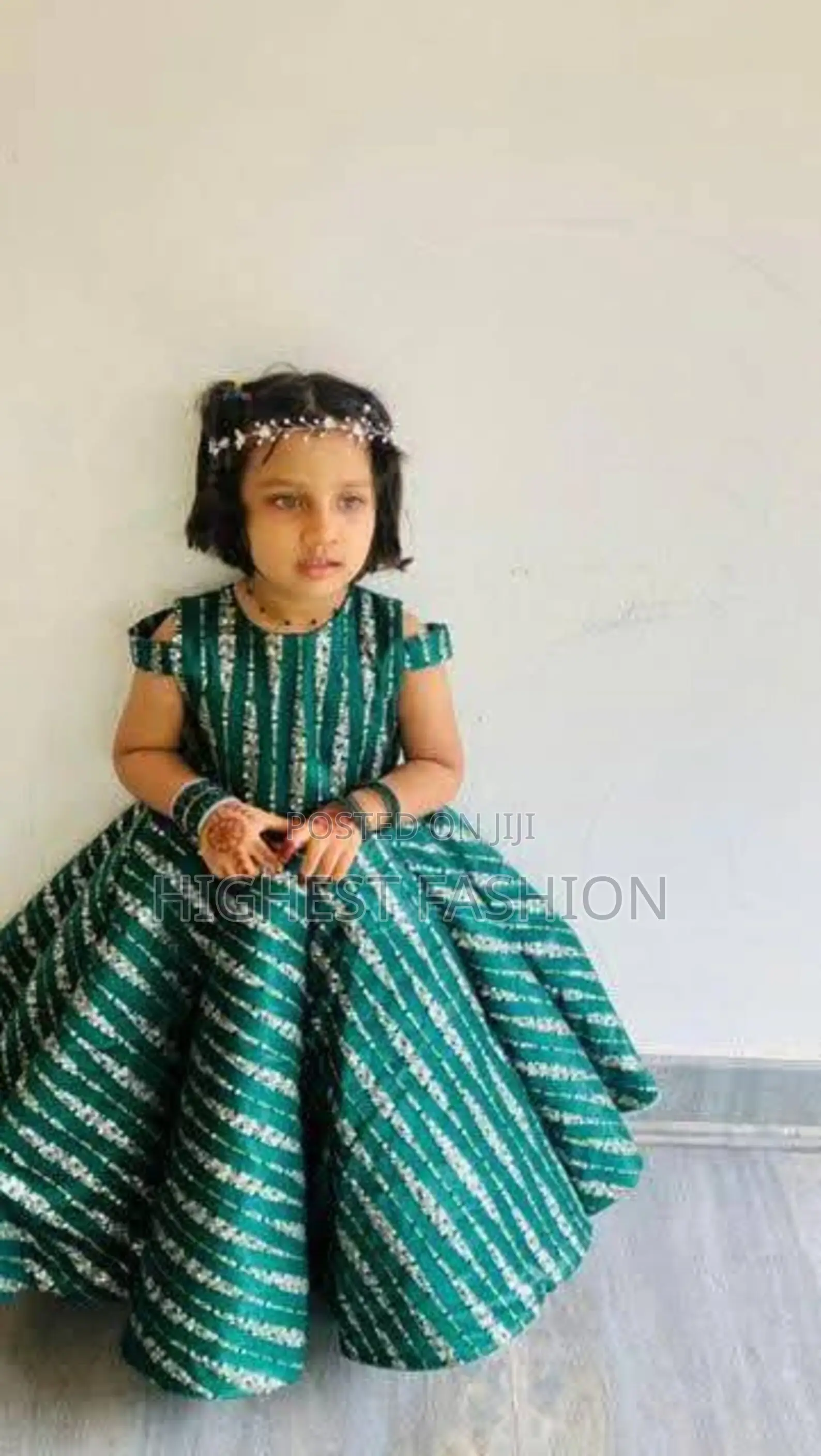 Long Cut Shoulder Gown for Girls