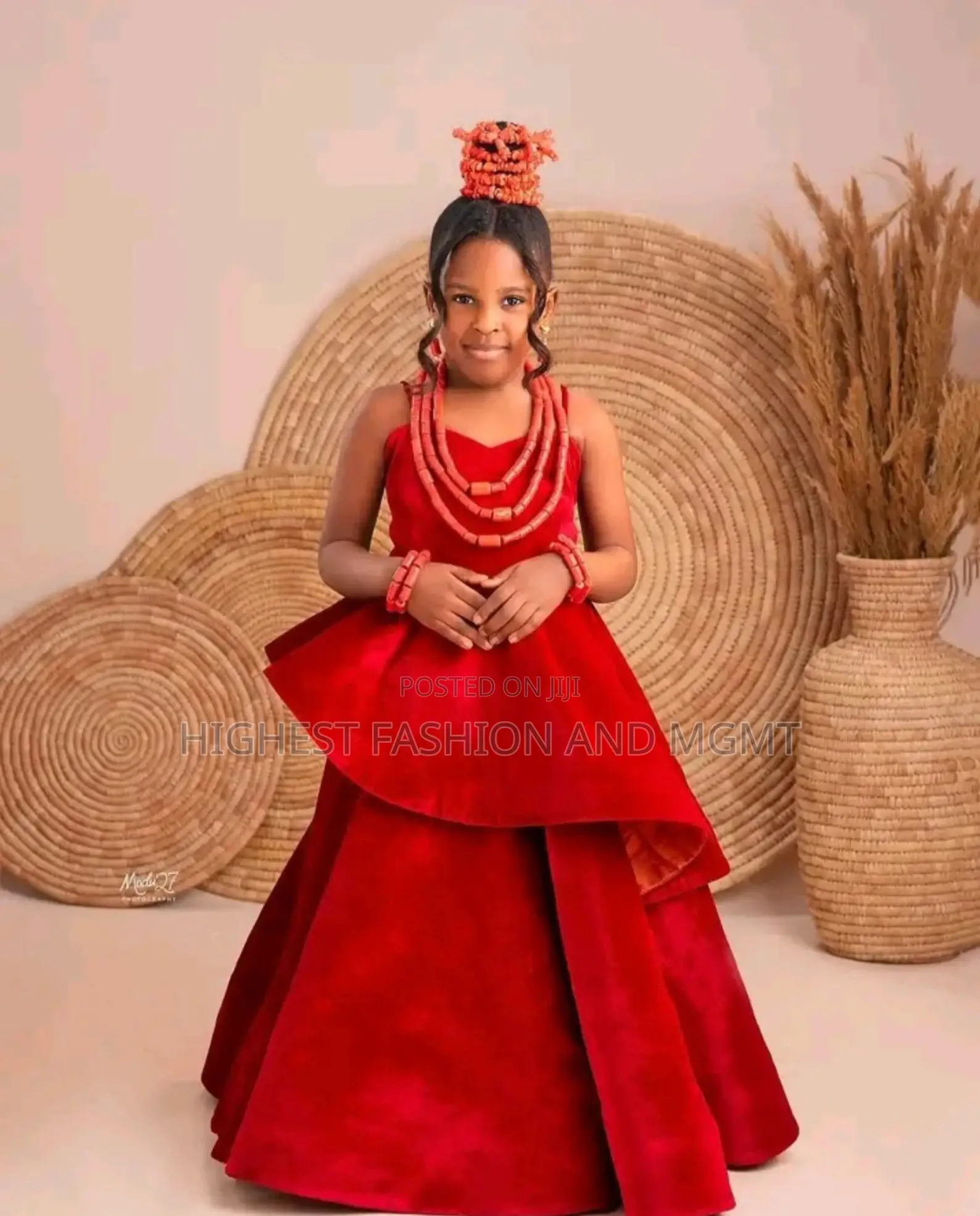 Handmade Red African Print Dress