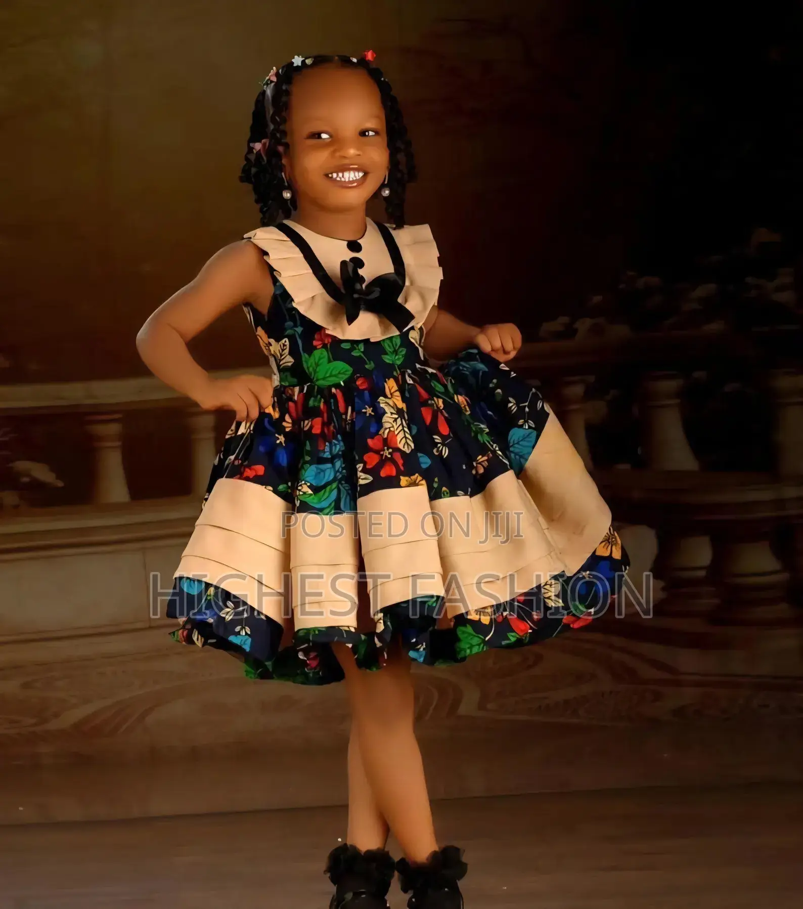 African Print Girl Short Dress