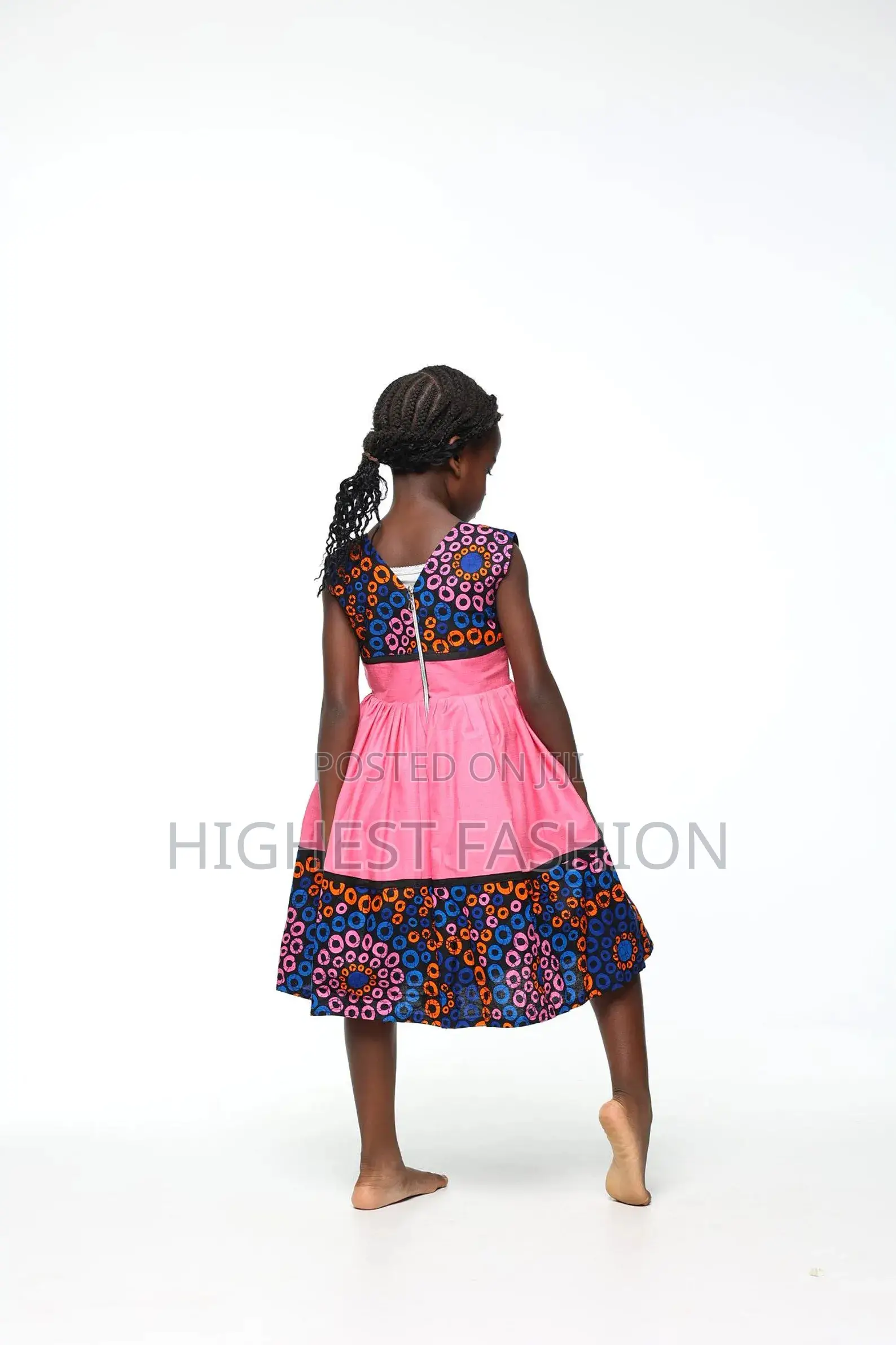 African Print Flower Girl Dress