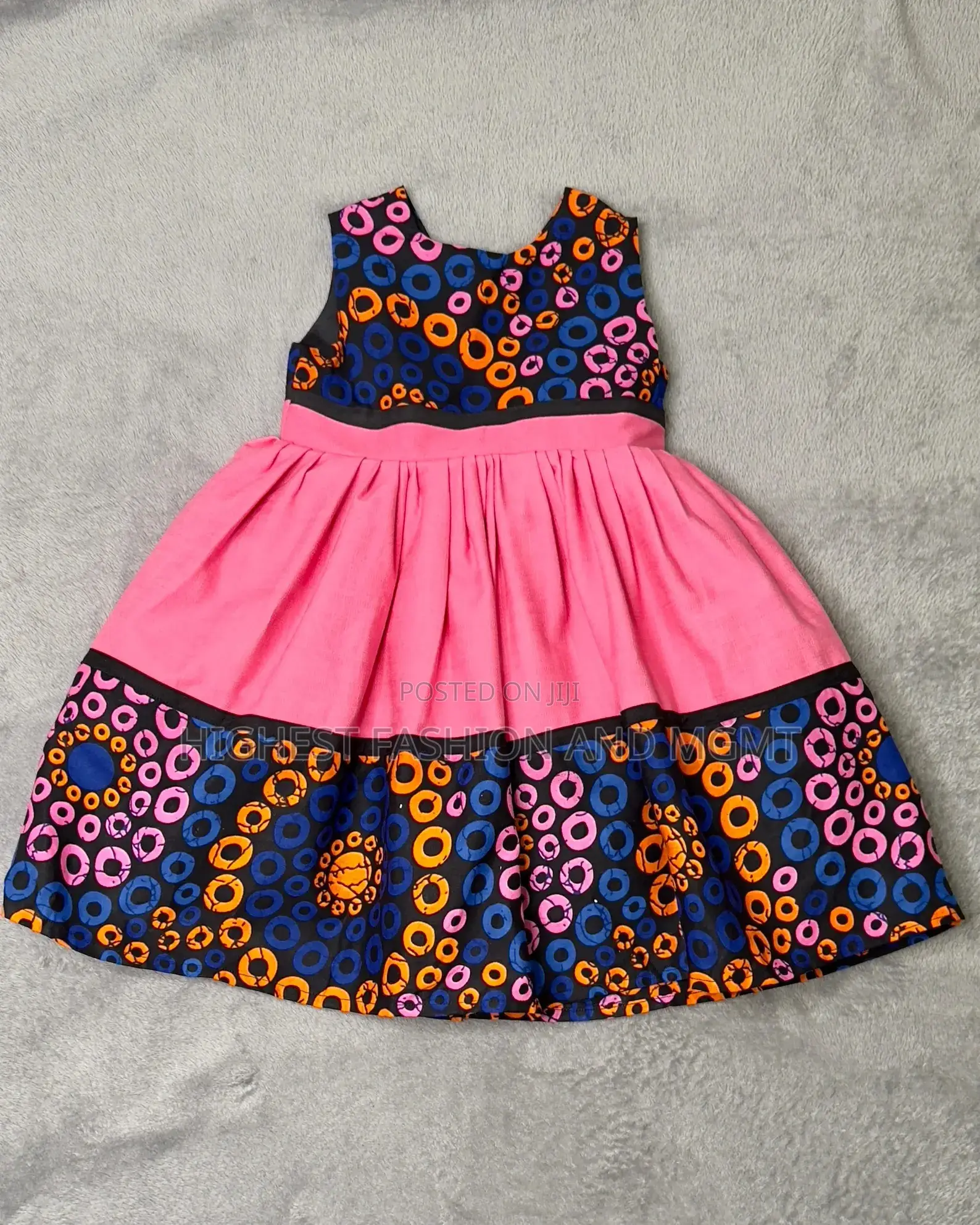 African Print Flower Girl Dress