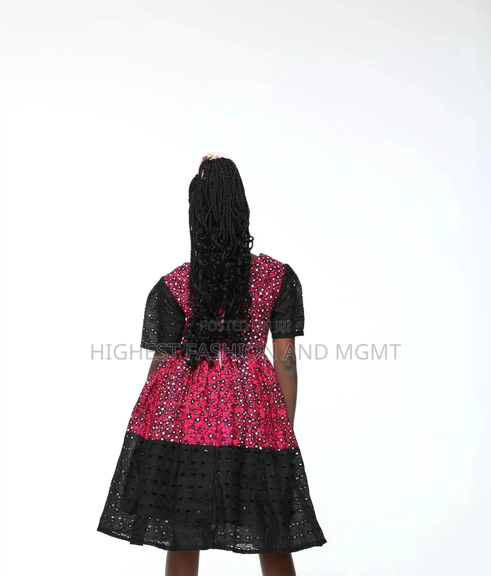 African Print Cotton Short Gown for Girls