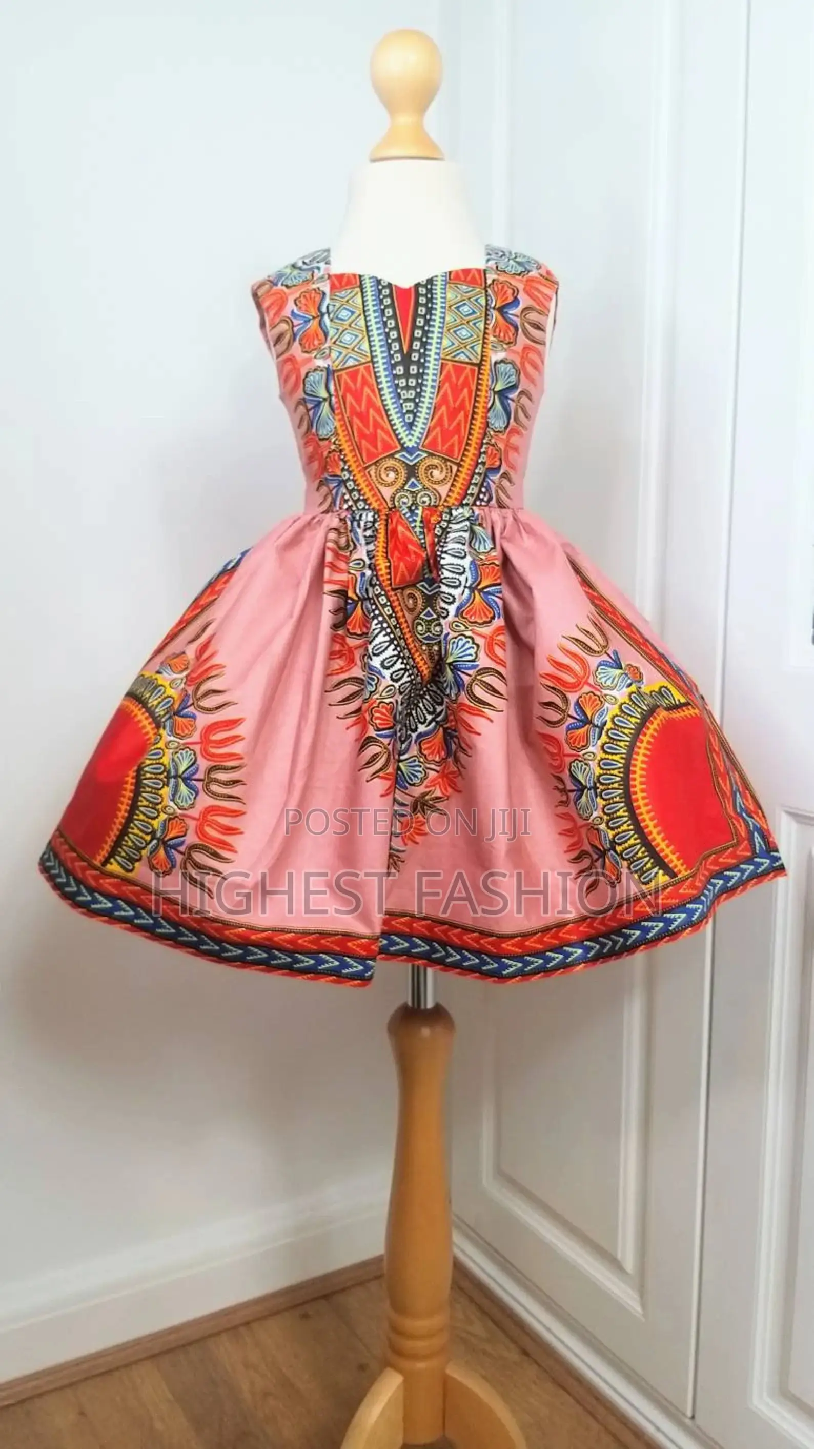 Full Skirted Dashiki Girl's Dress