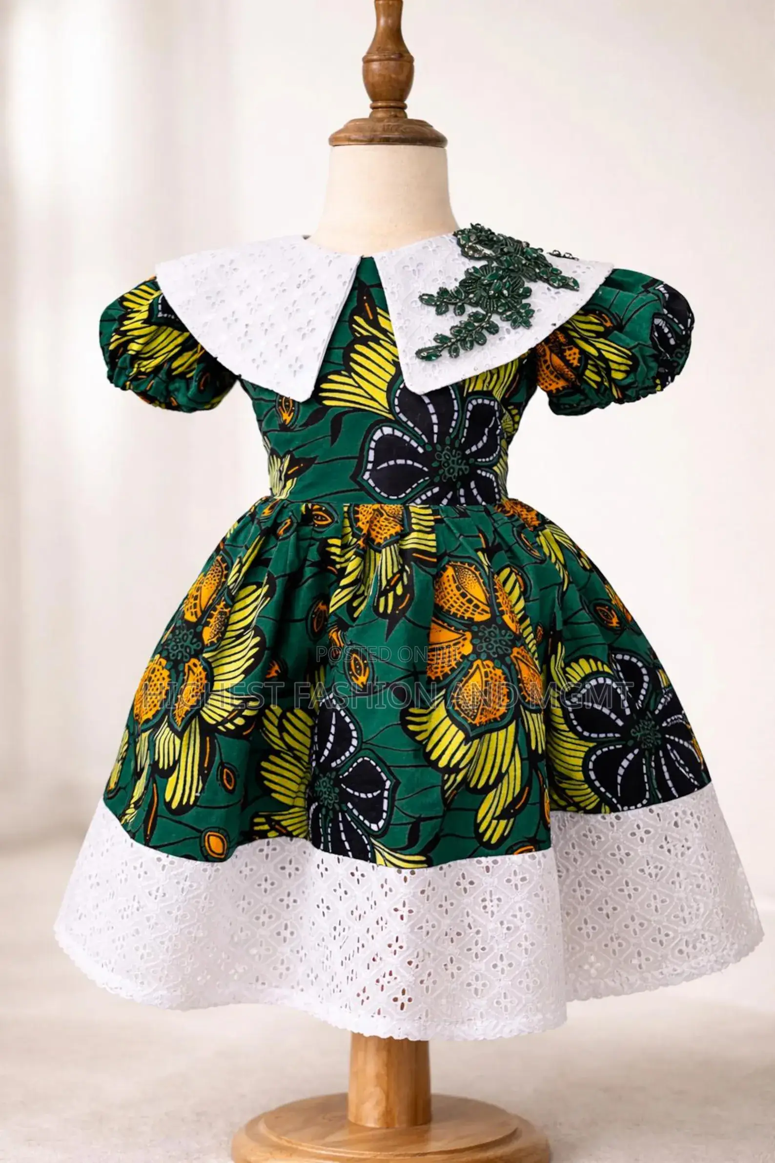 Ankara Baby Gown With Lace