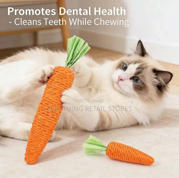 1/2pcs Self-Play Cat Toys, Carrot Shaped Chew Stic, for Kittens Cats