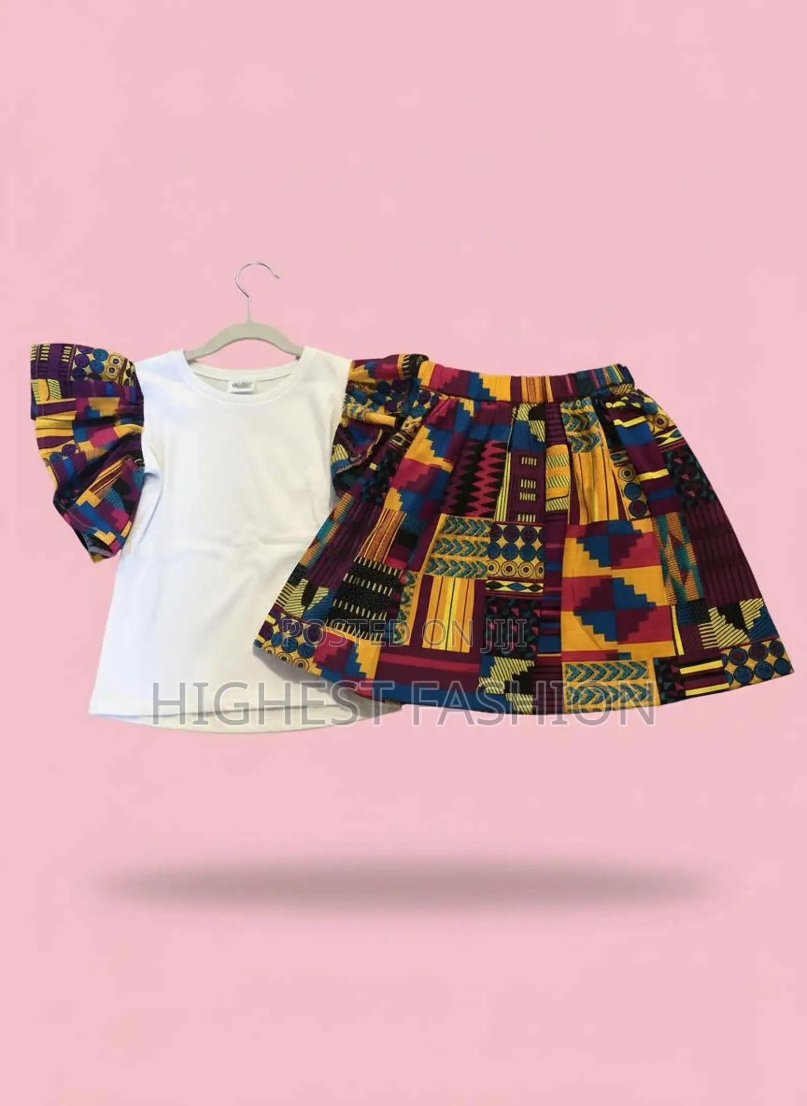 African Print Top and Skirt Set
