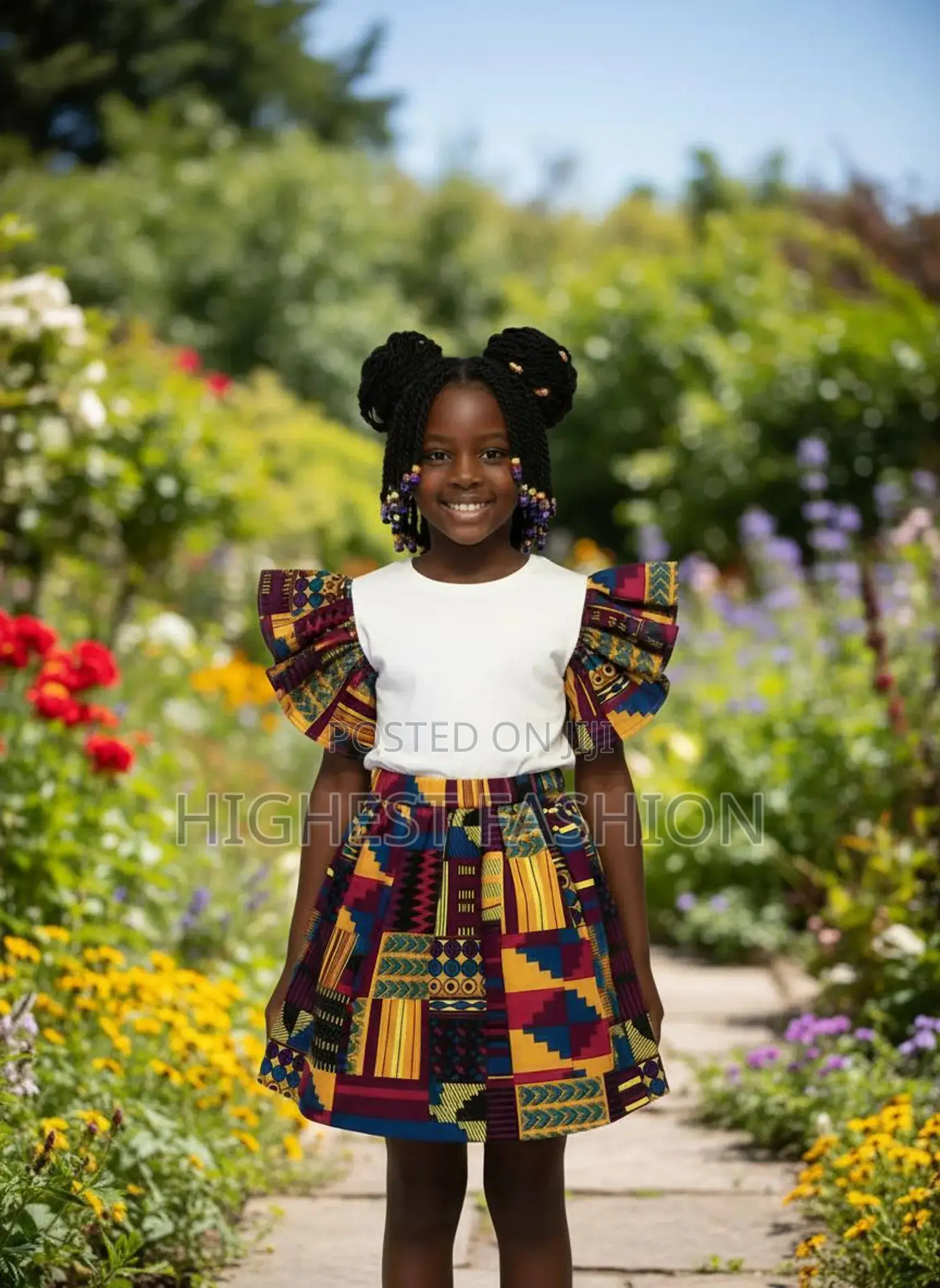 African Print Top and Skirt Set