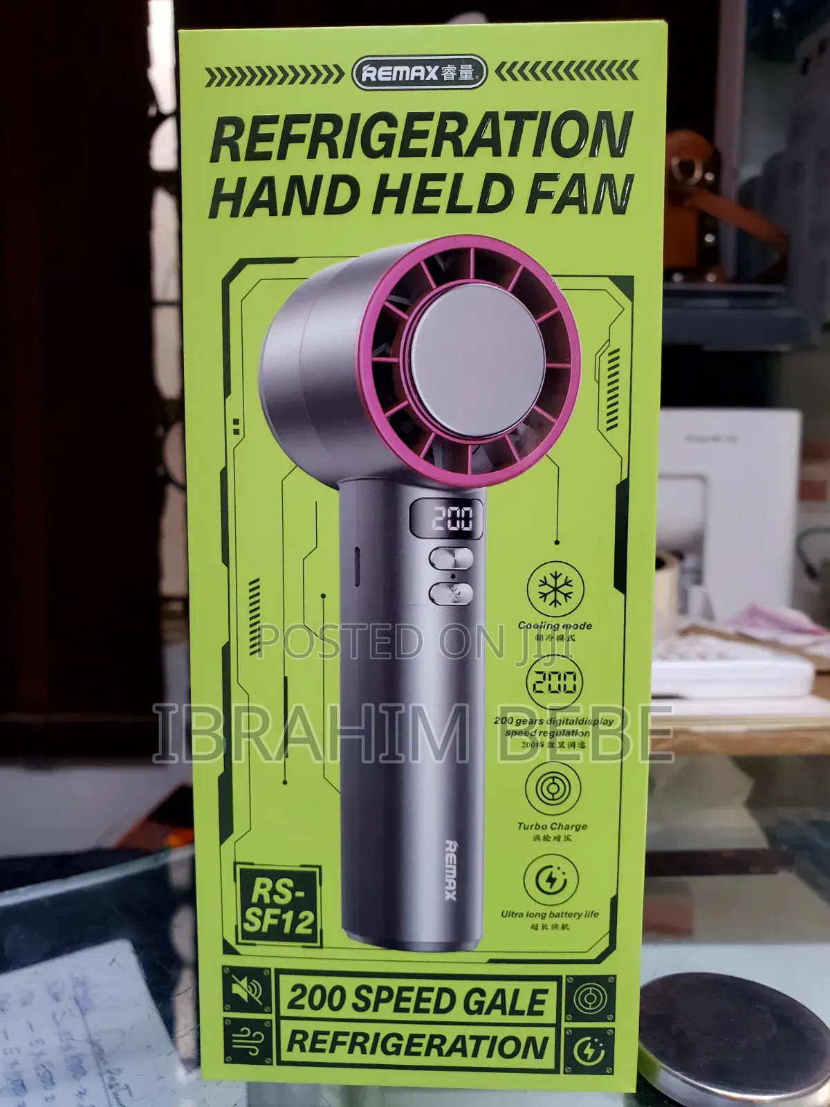 Remax Refrigeration Hand Held Fan Rs-Sf12 200 Speed Gale