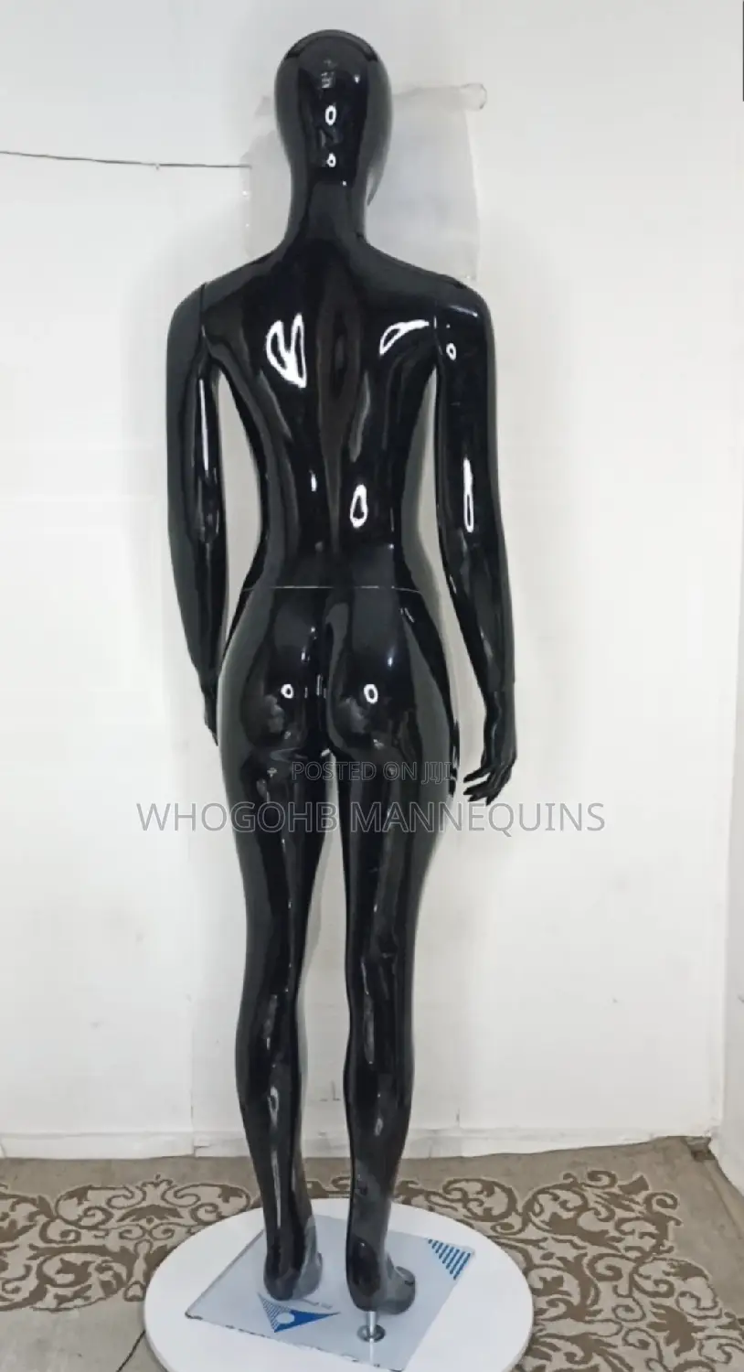 Full Fibreglass Glossy Black Female Mannequin Size 10 Straight Hands
