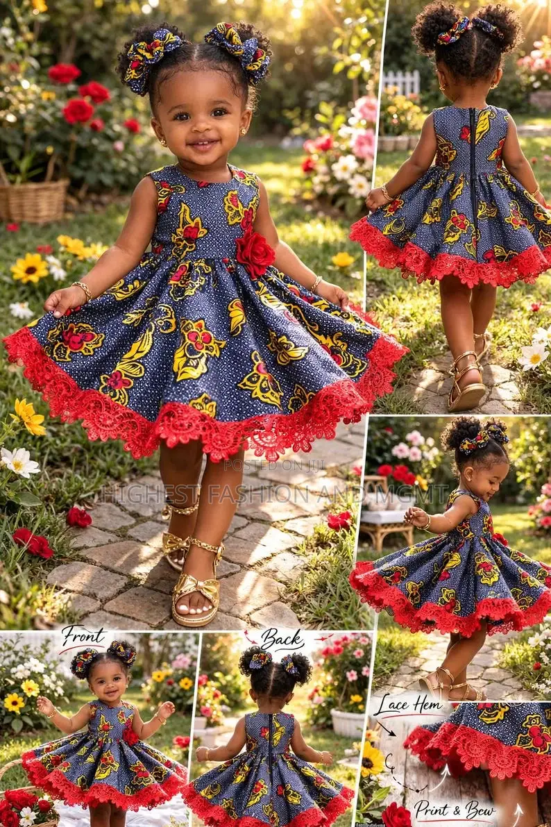 Sunshine Princess Toddler African Print Party Dress