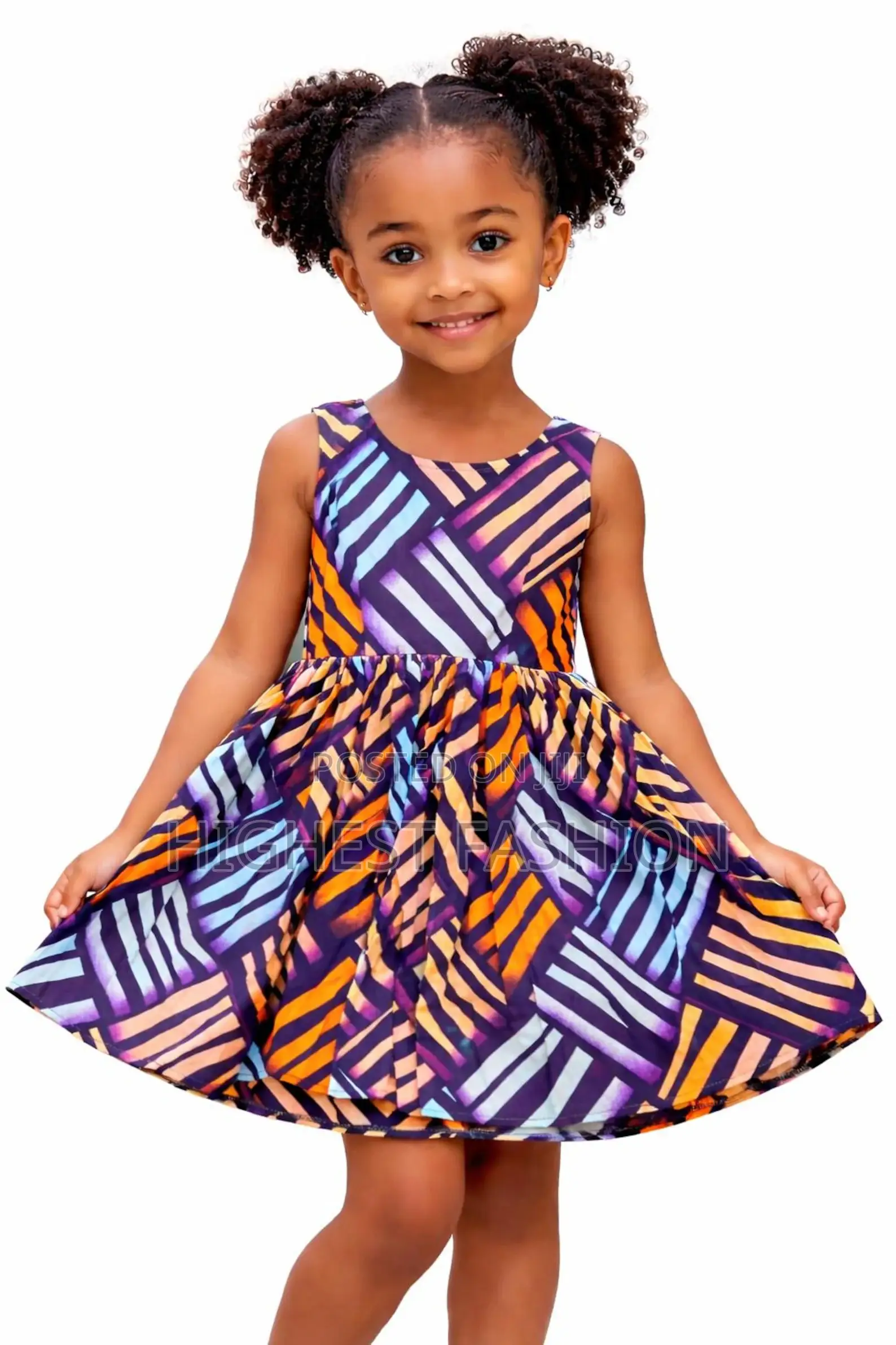African Print Summer Outfit With Headband