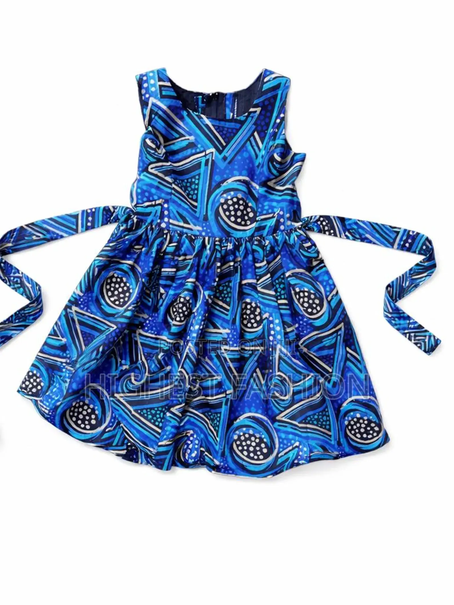 Girls' Ankara Dress With Headband