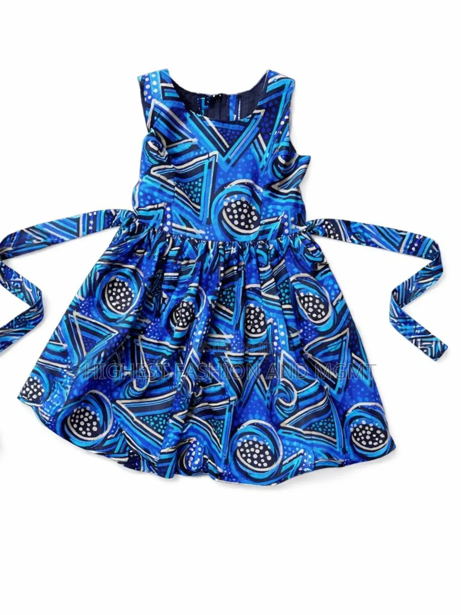 Girls' Ankara Dress With Headband