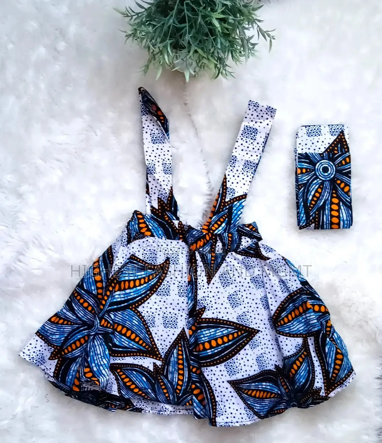 Enchanting Girl's Dress Made of African Wax Fabric