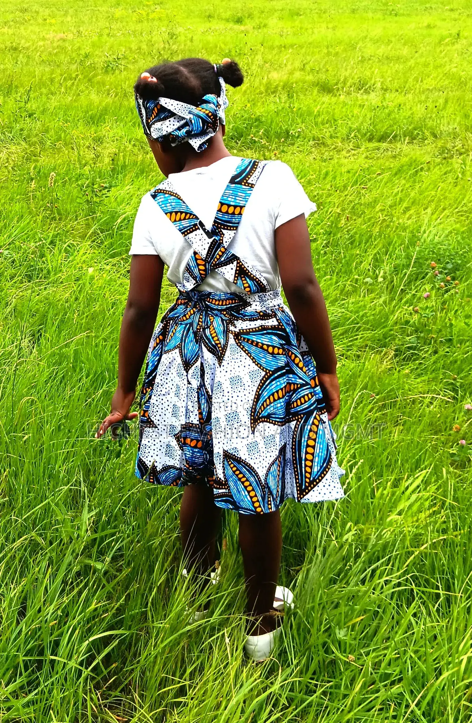 Enchanting Girl's Dress Made of African Wax Fabric