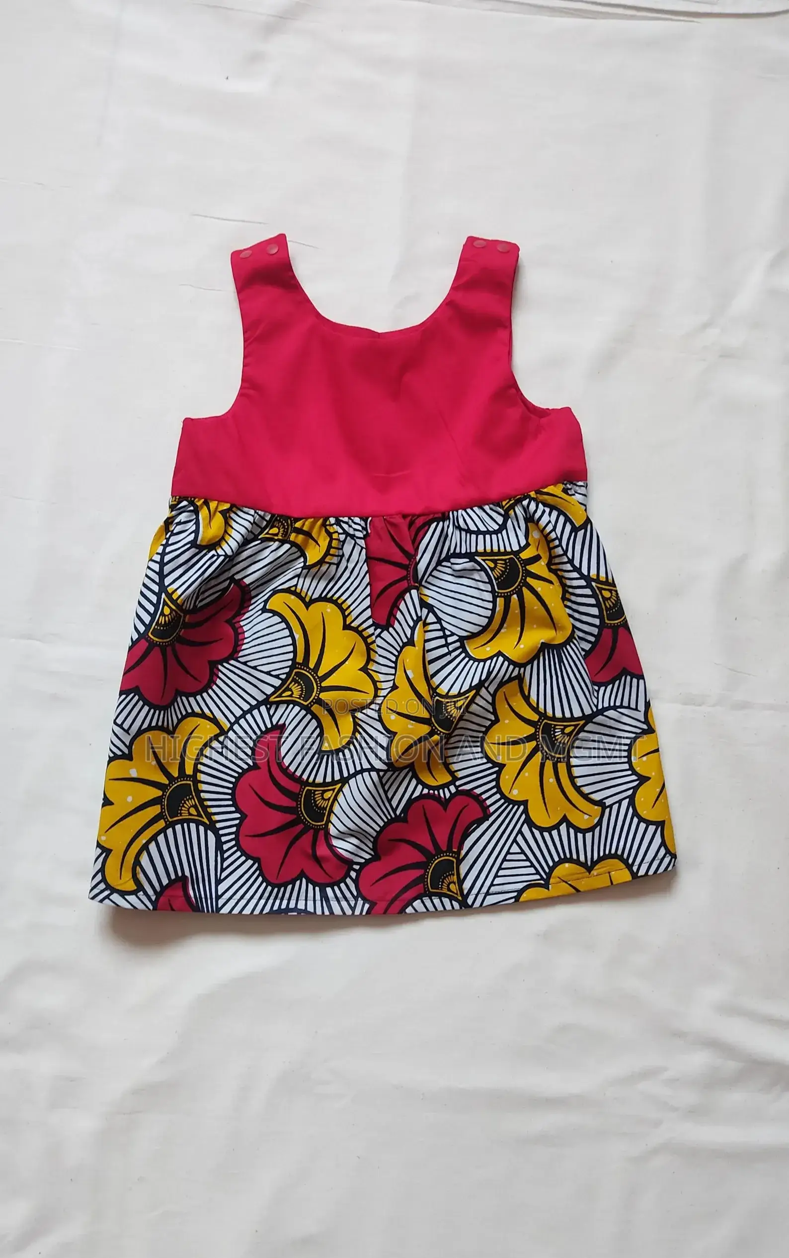 Children's Dress in Wax and Poplin From 3 Months to 3 Years