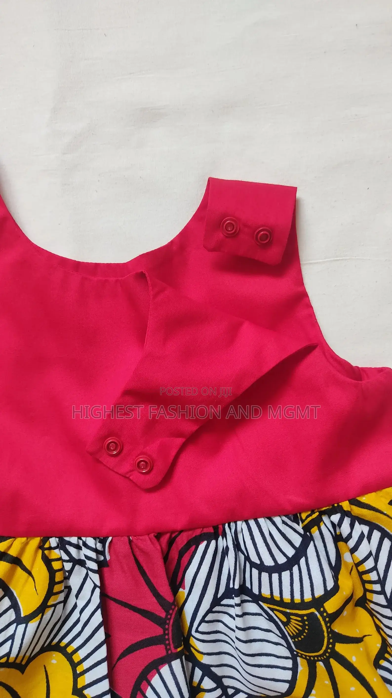 Children's Dress in Wax and Poplin From 3 Months to 3 Years