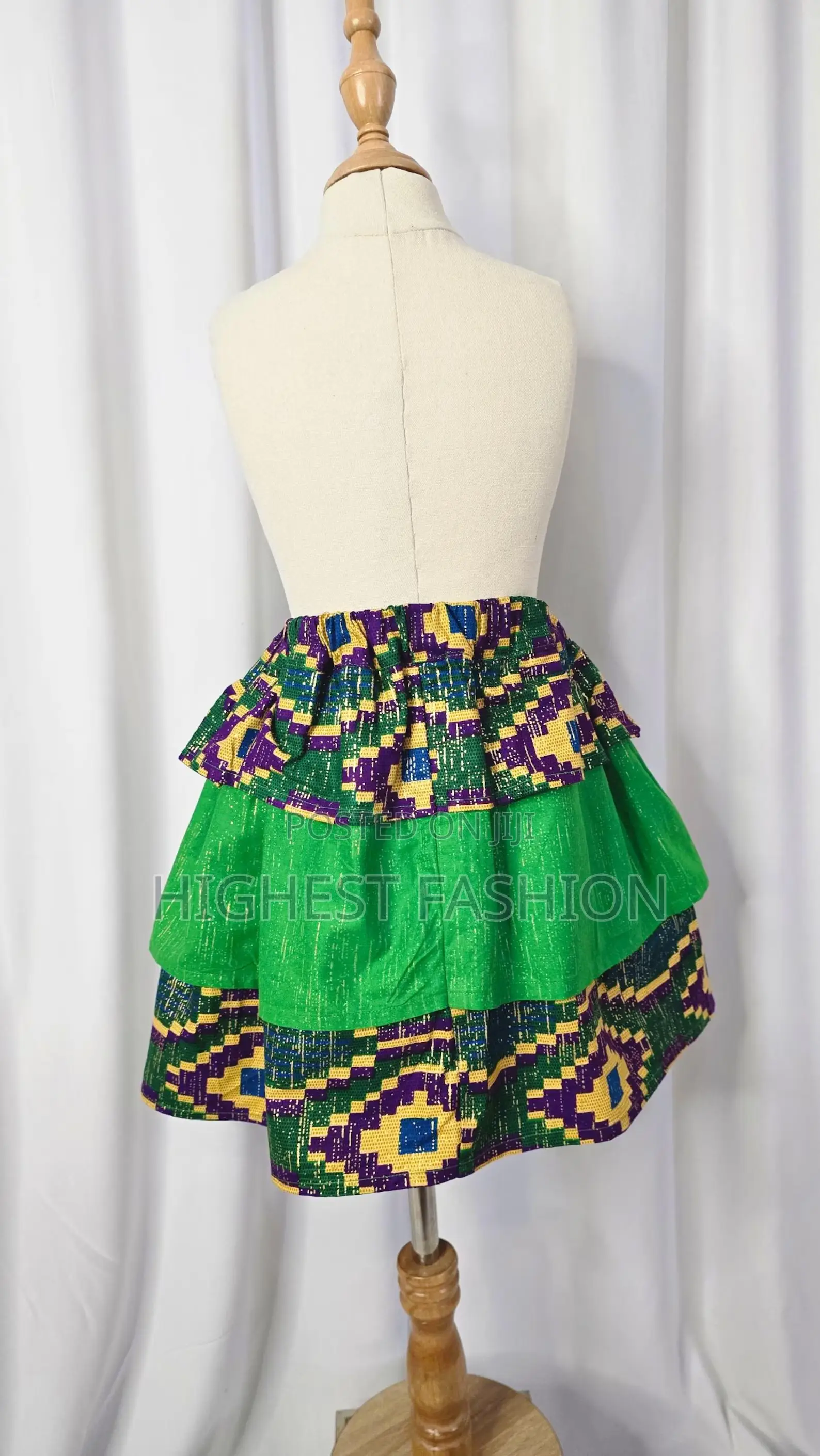 Ava African Fabric Layered Skirt