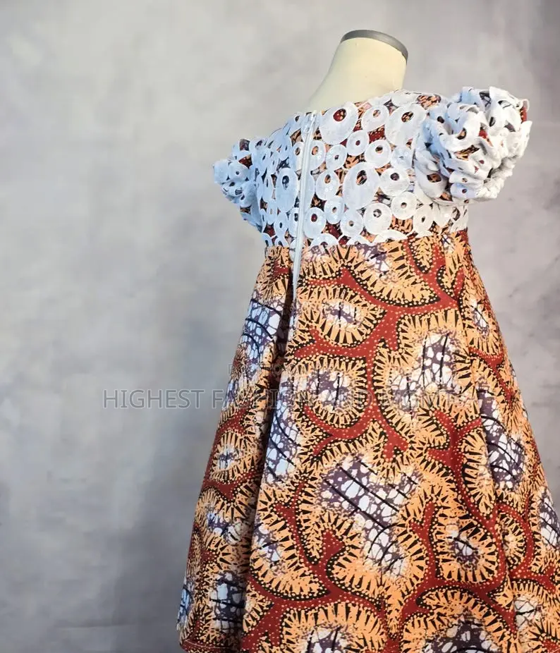 African Fabric Dress for Little Girls
