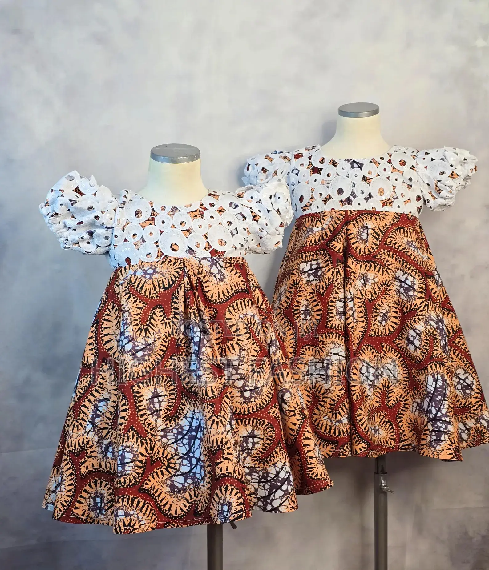 African Fabric Dress for Little Girls