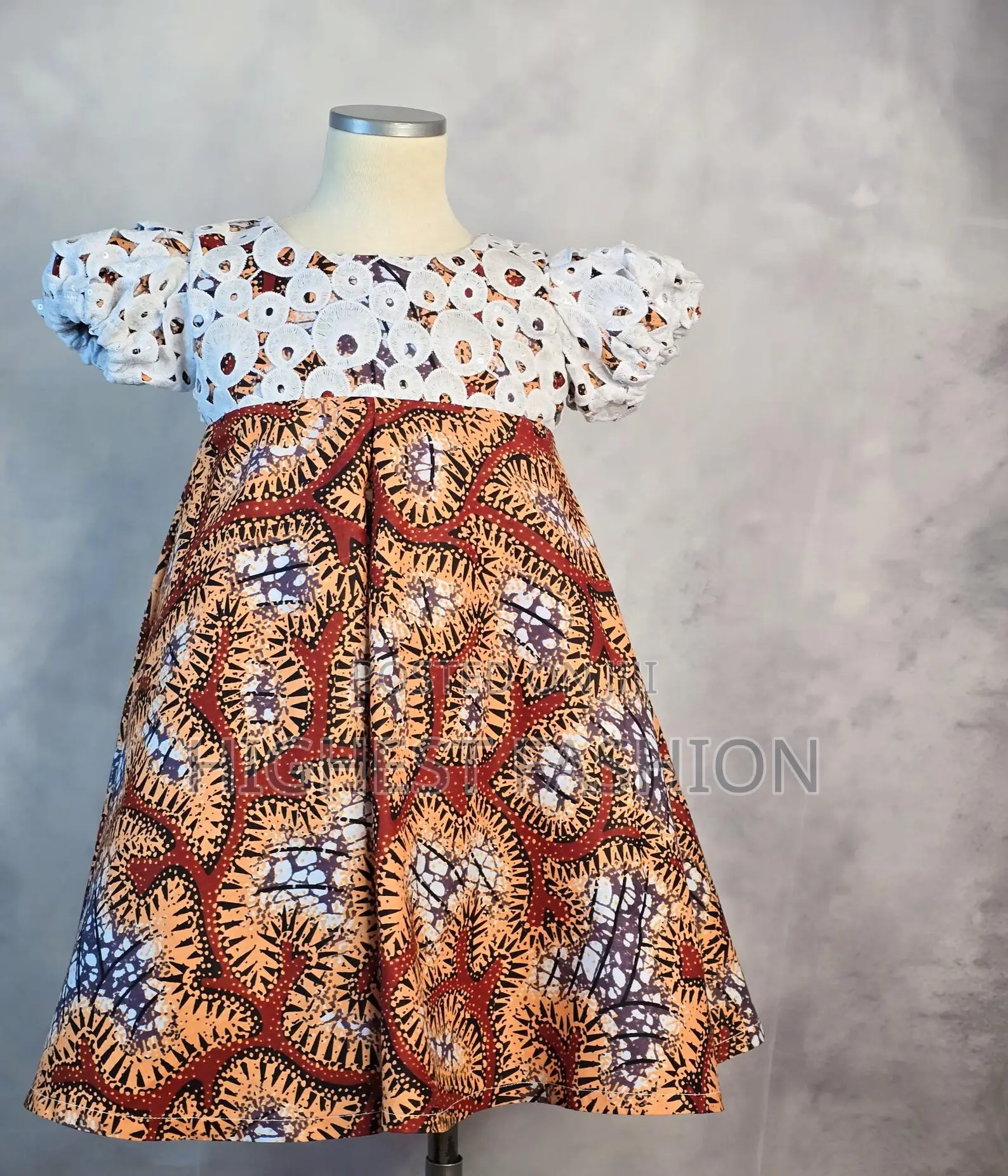 African Fabric Dress for Little Girls