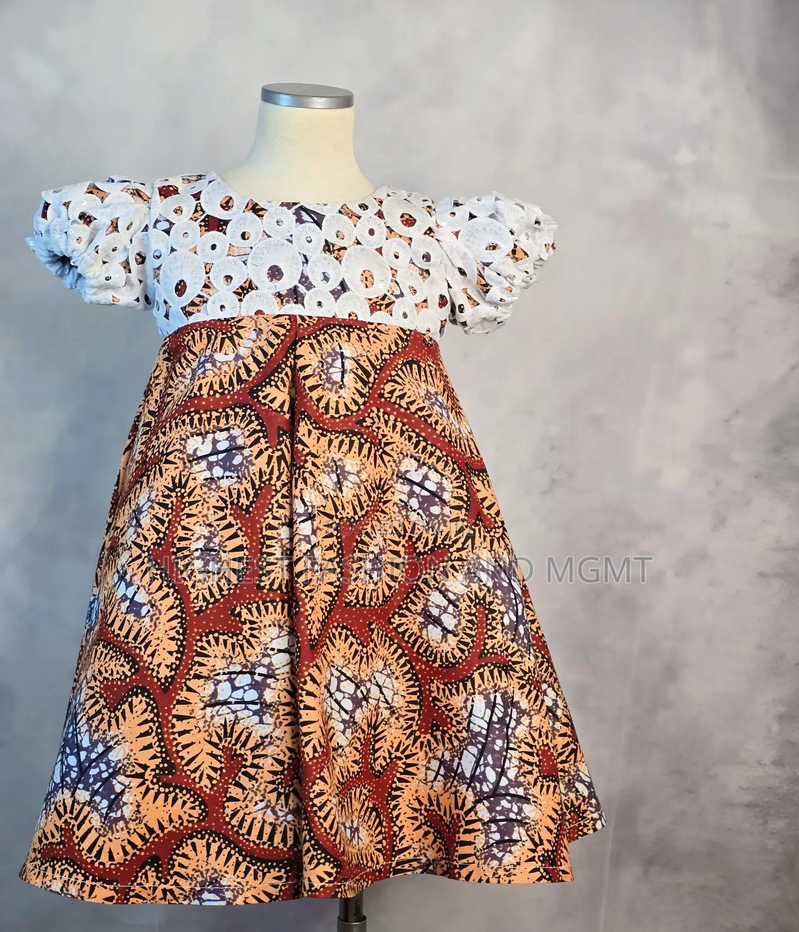 African Fabric Dress for Little Girls