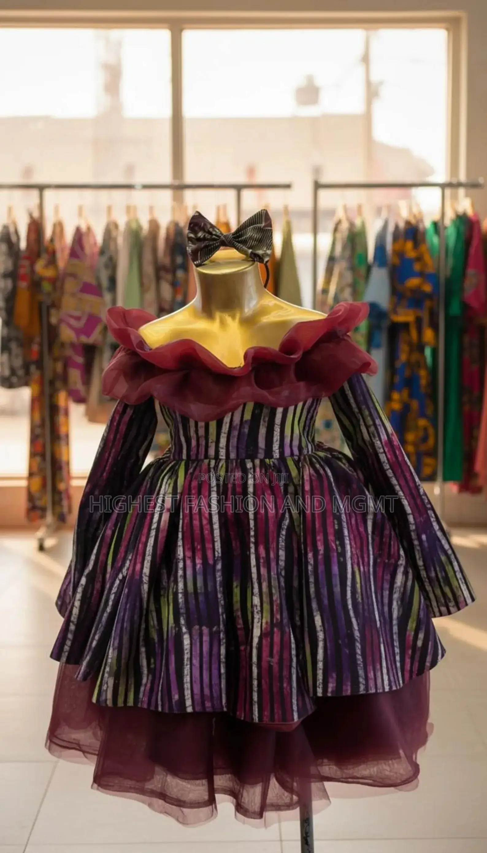 Ankara Kids Dress With Tulle - Style 763