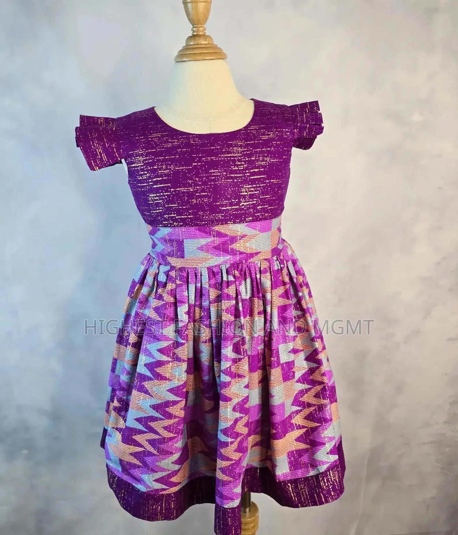Yolanda African Fabric Dress for Girls