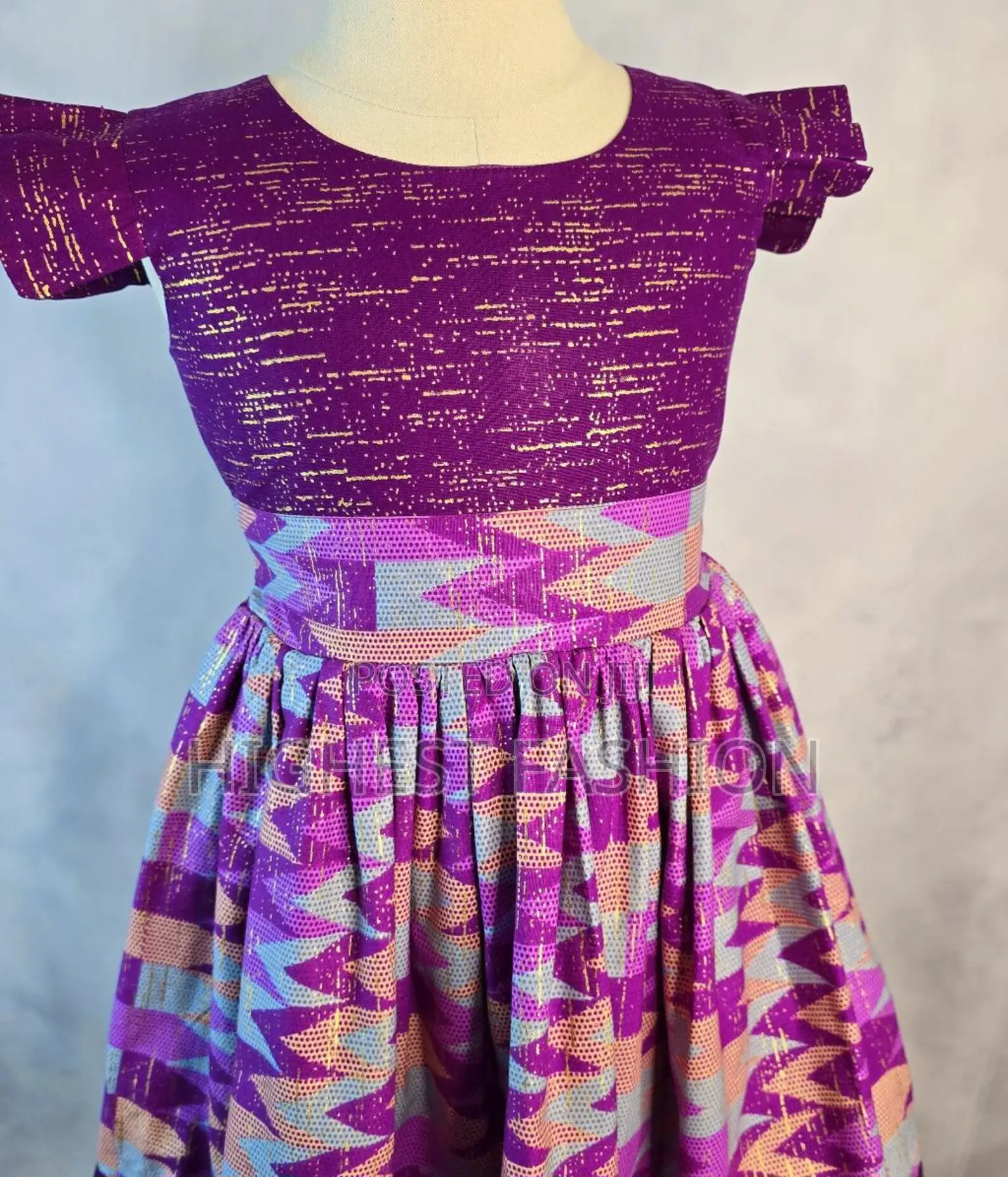Yolanda African Fabric Dress for Girls