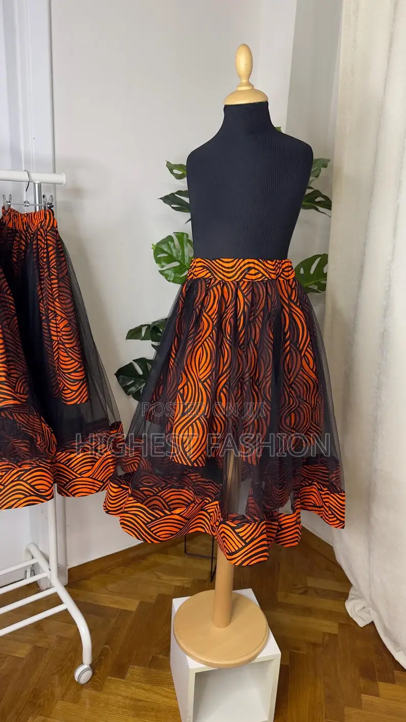 Malika Girls' Ankara Fabric Skirt