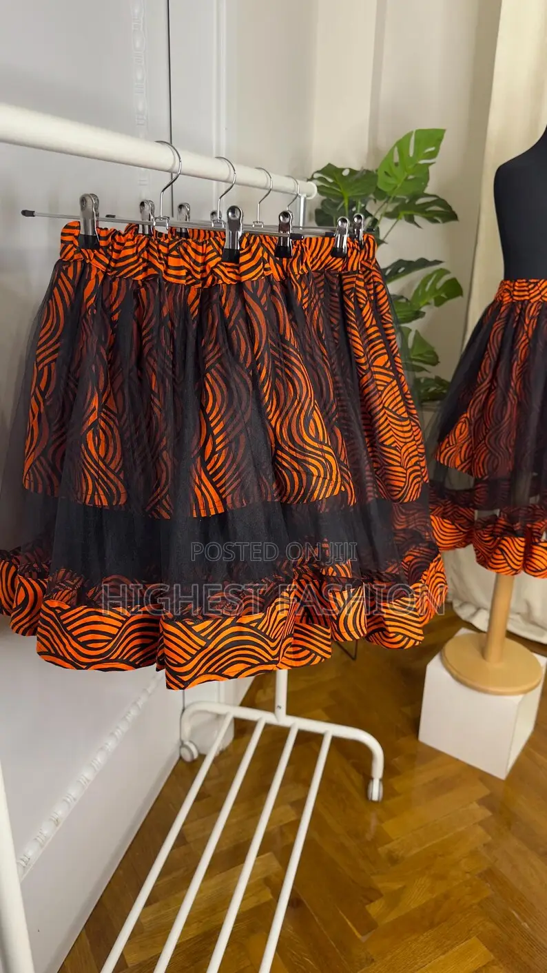 Malika Girls' Ankara Fabric Skirt