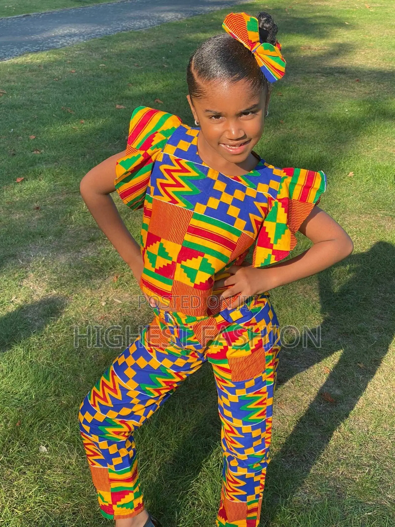 African Print Girls Party Top