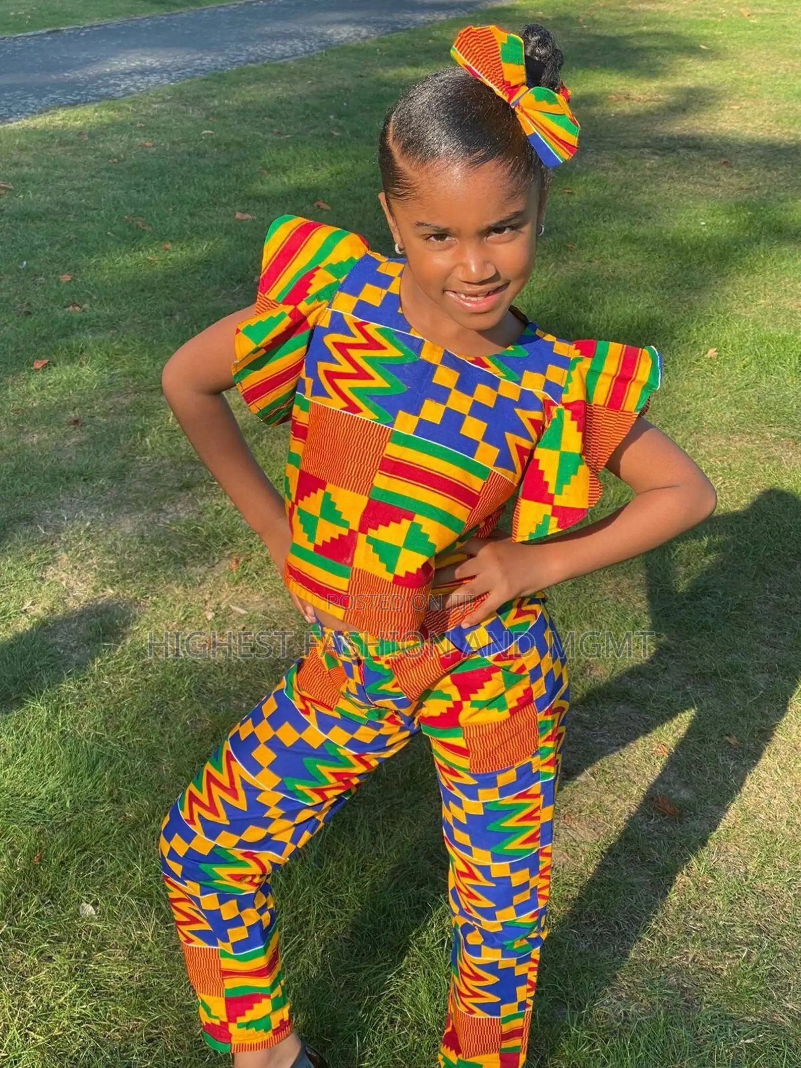 African Print Girls Party Top