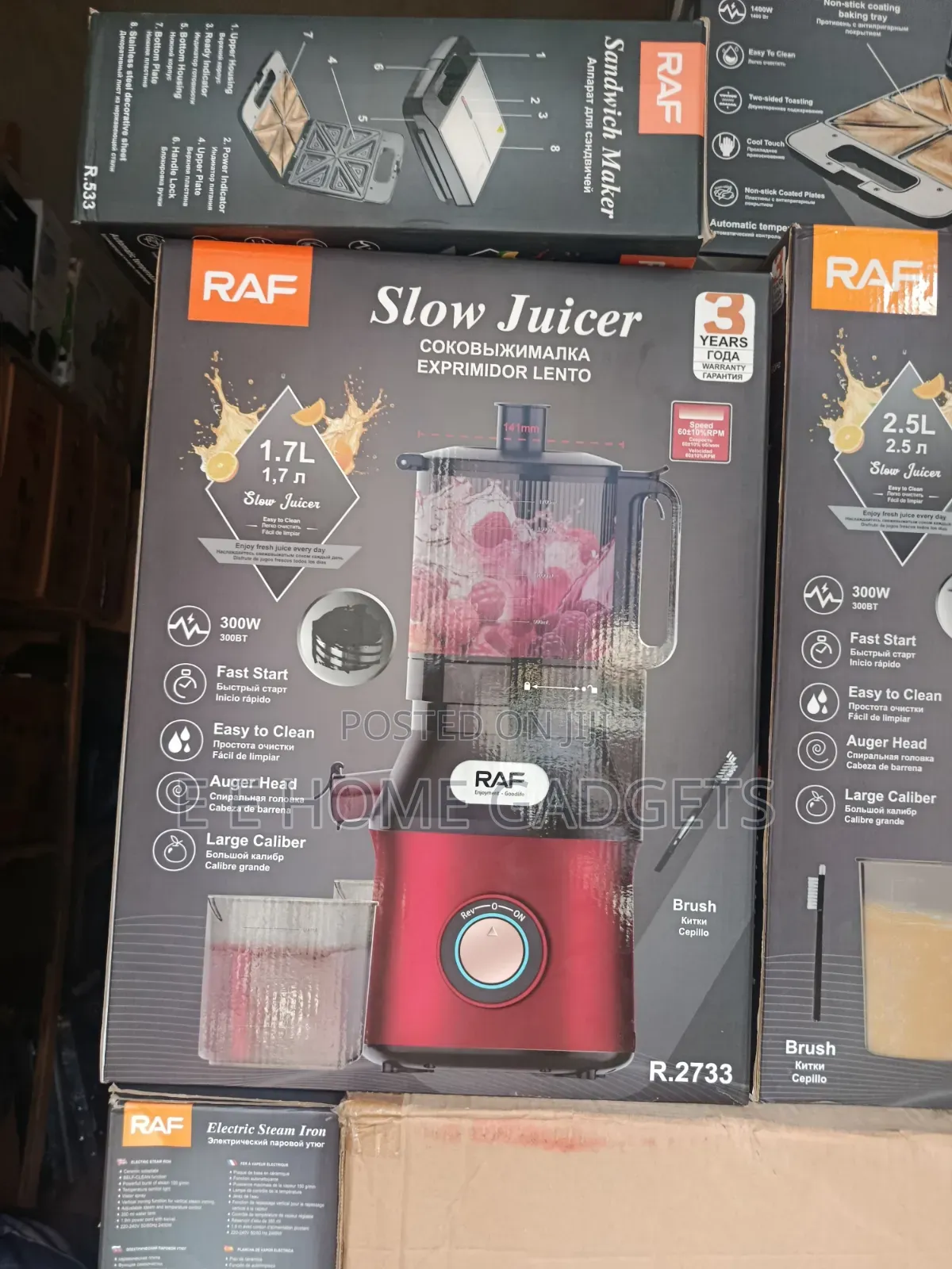 Raf Large Capacity Slow Juicer- 1.7l 300w