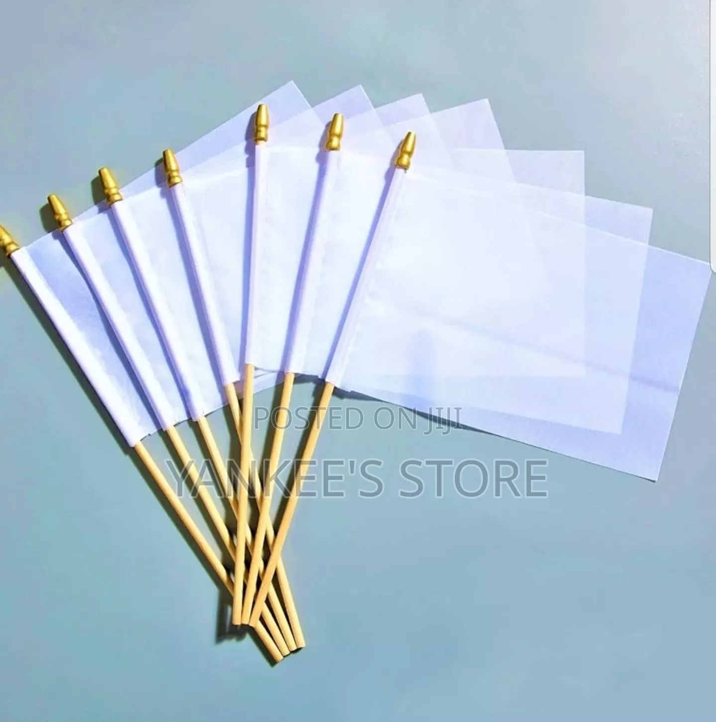 Quality Small Plain White Flag (100 in a Pack)