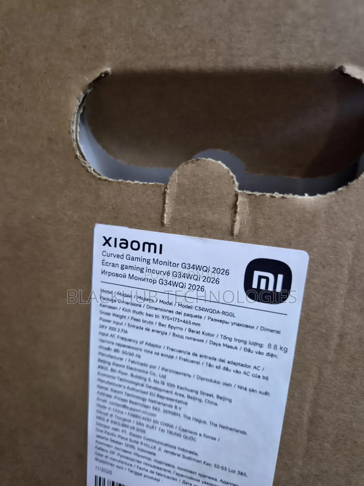 Xiaomi Curved Gaming Monitor 34 Inches G34wqi 2026