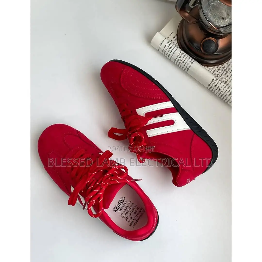 Trendy Red Casual Sneakers