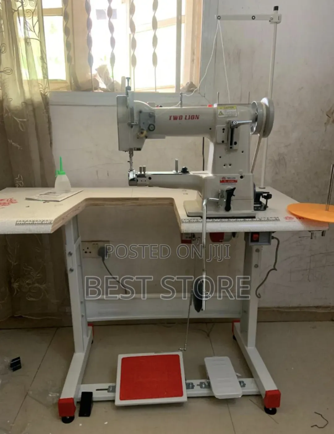 Two Lion Cylinder Bed Leather Sewing Machine Industrial Clutch Motor