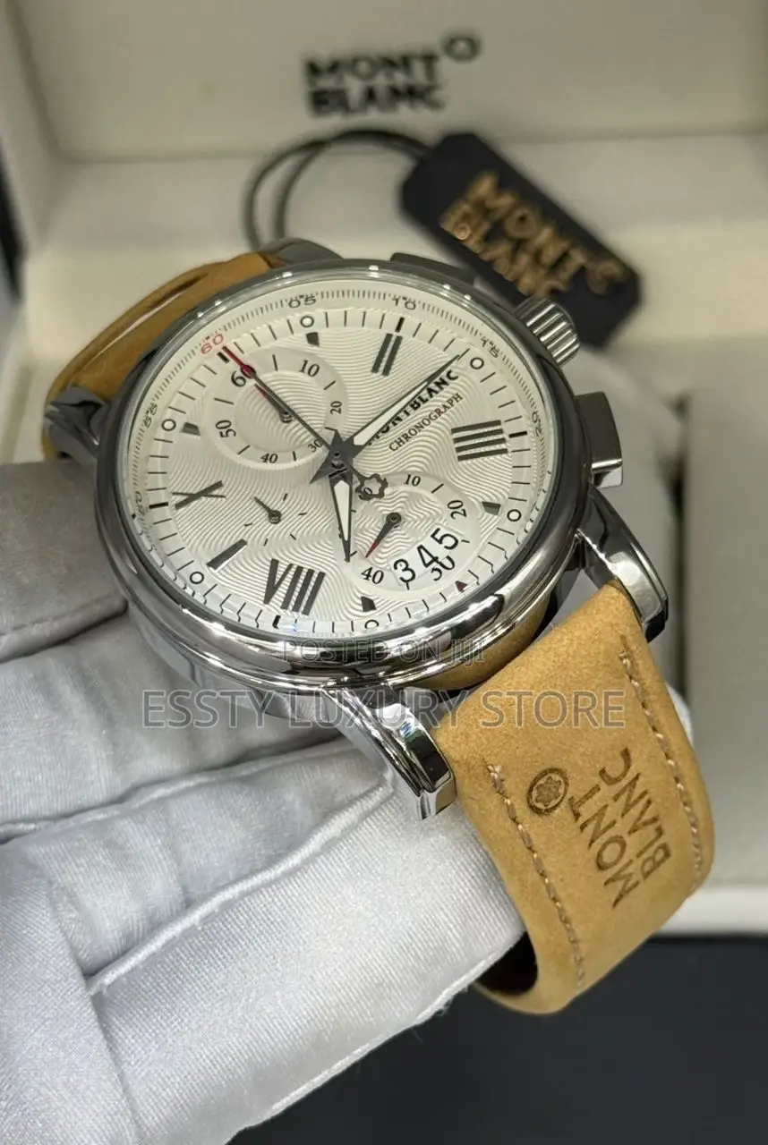 Mont Blanc Quality Luxury Men Genuine Leather Wristwatch