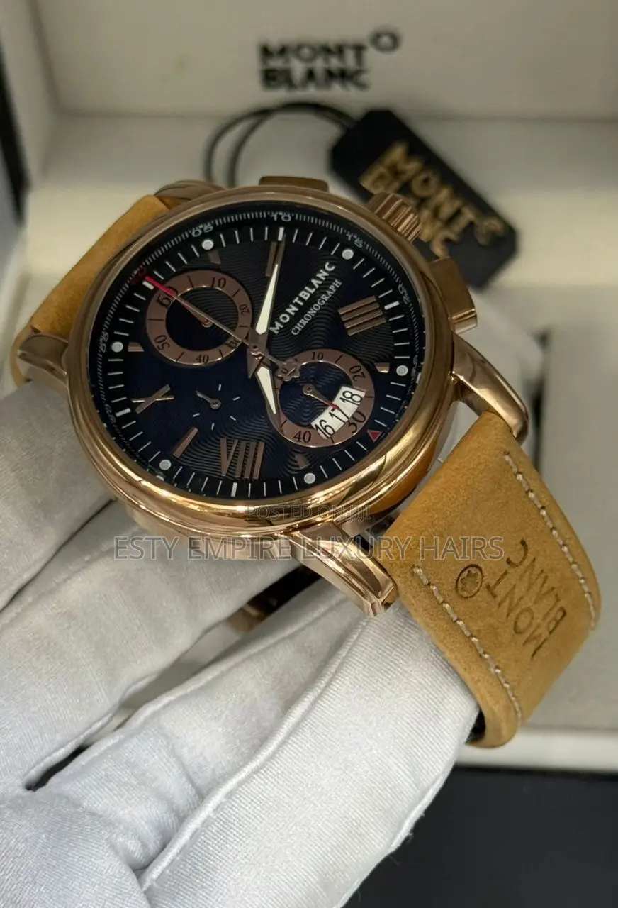Mont Blanc Quality Luxury Men Genuine Leather Wristwatch
