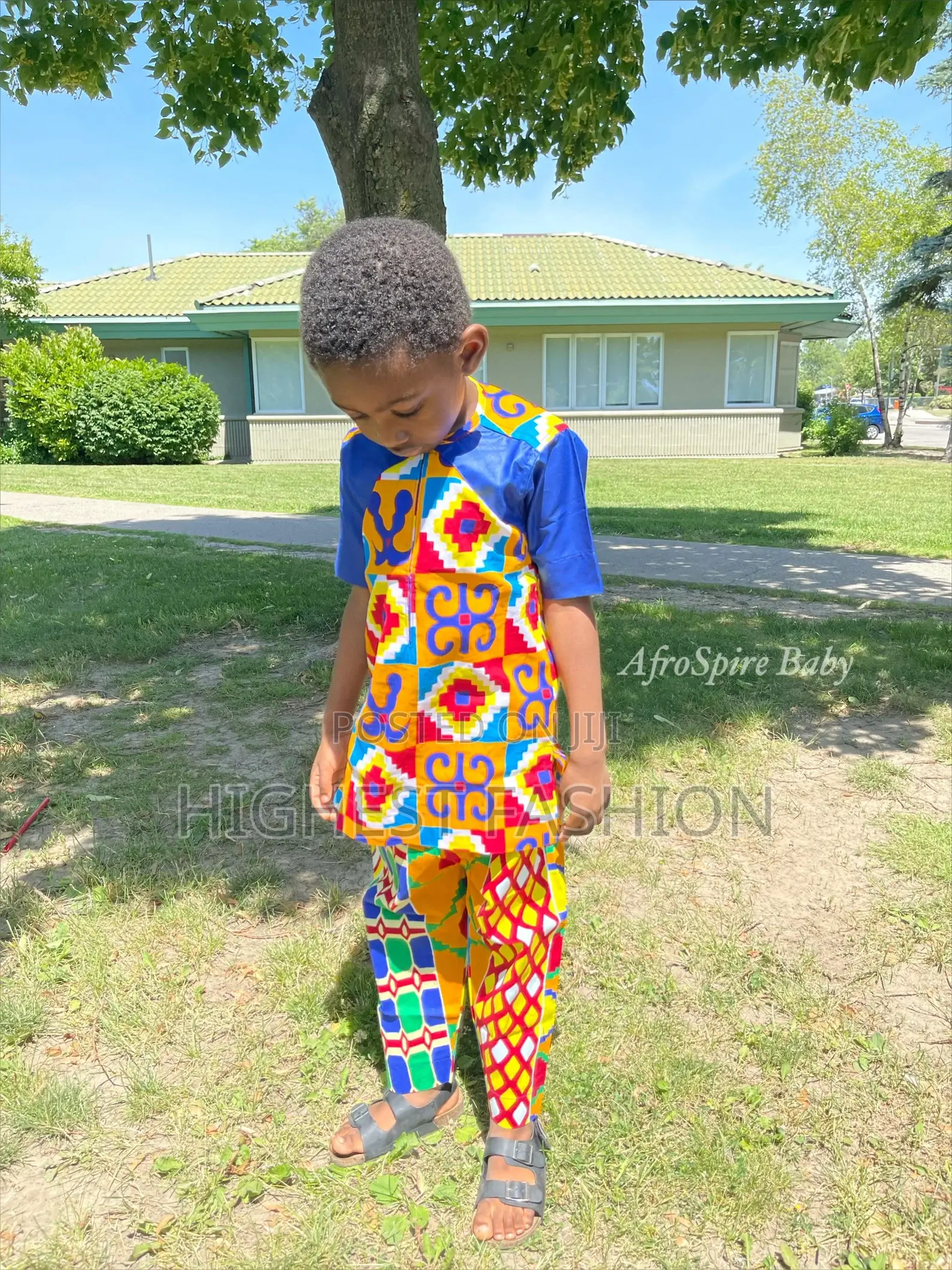 Kente Print Dress for Boys
