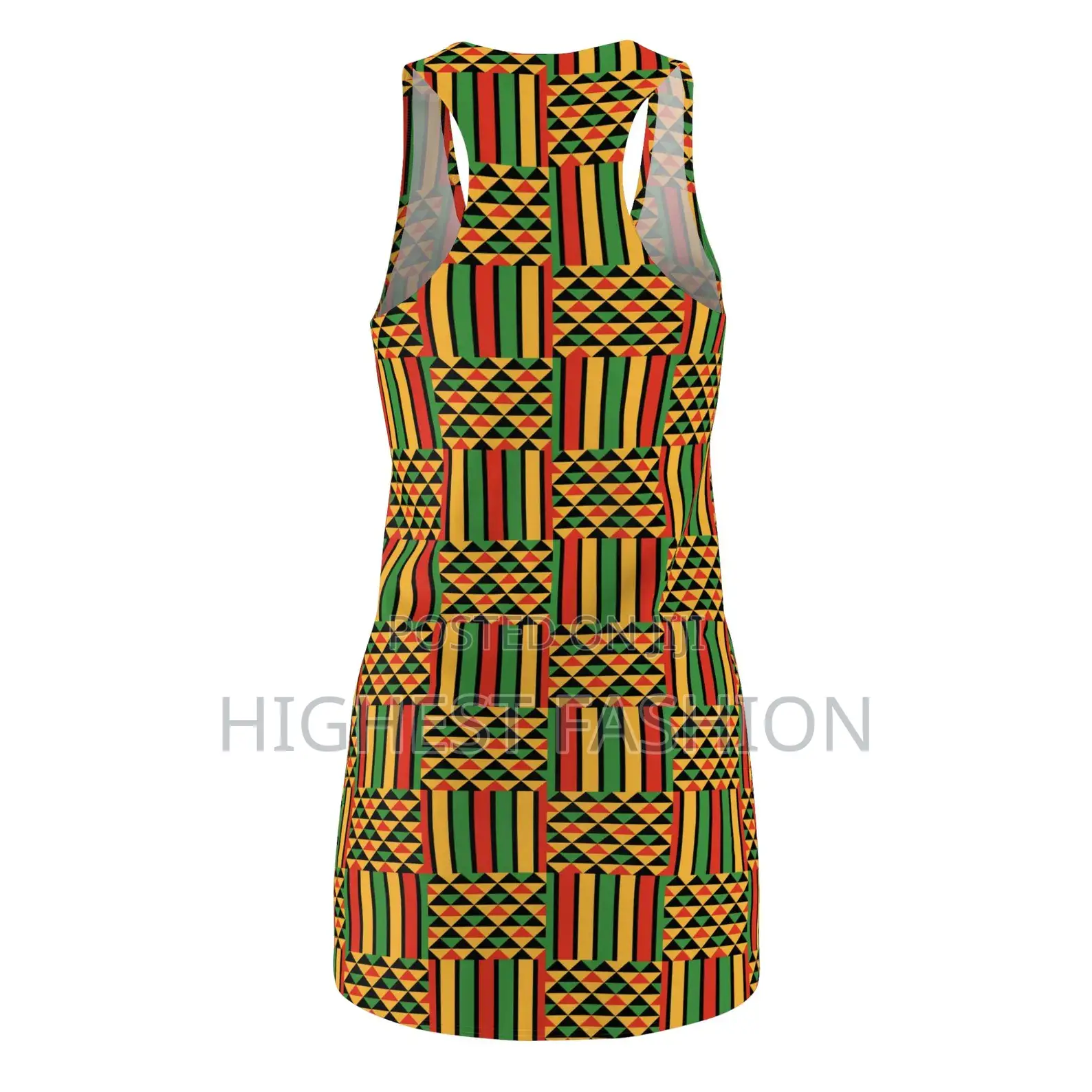 Vibrant Kente Print Racerback Dress