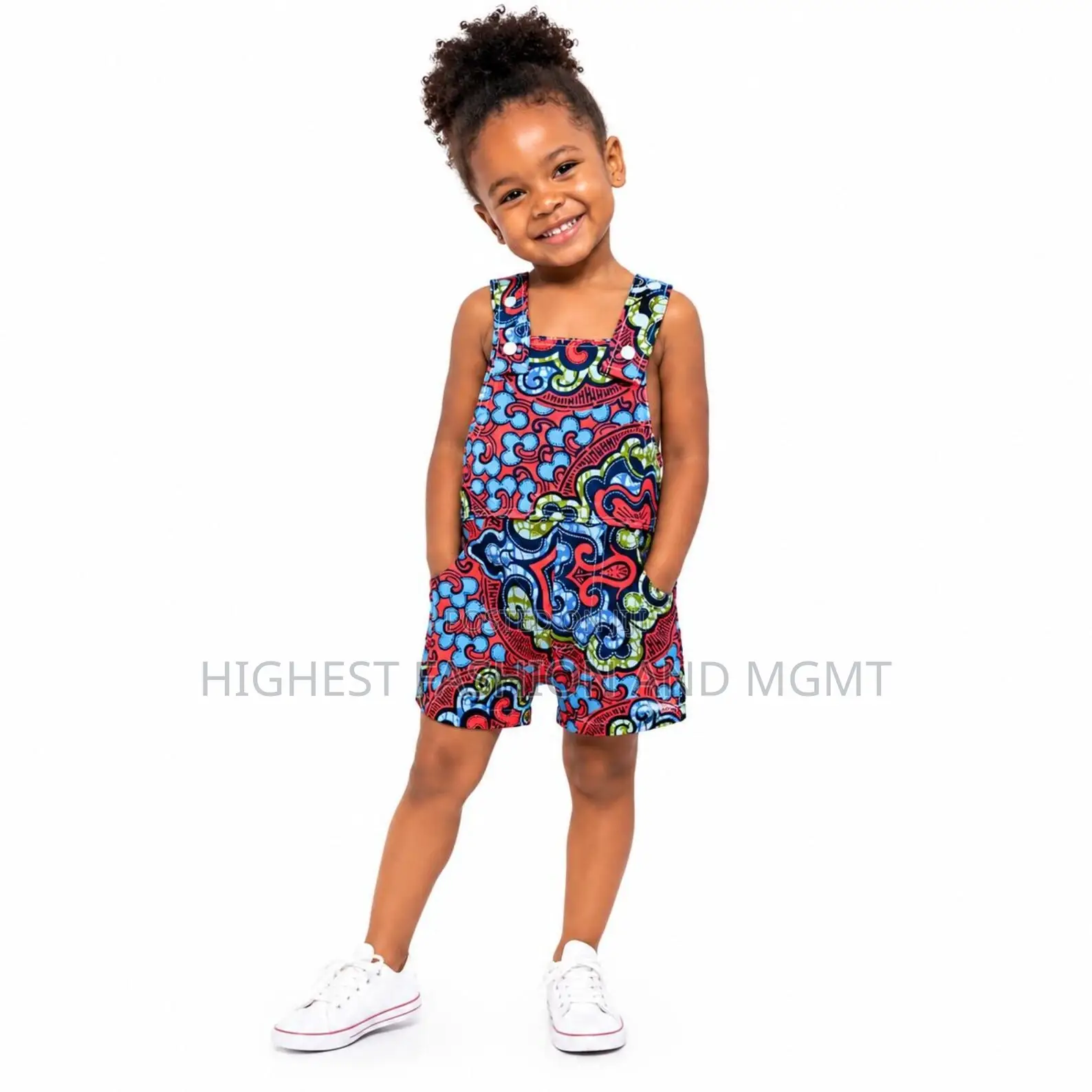 African Print Kids Jumpsuit Shorts