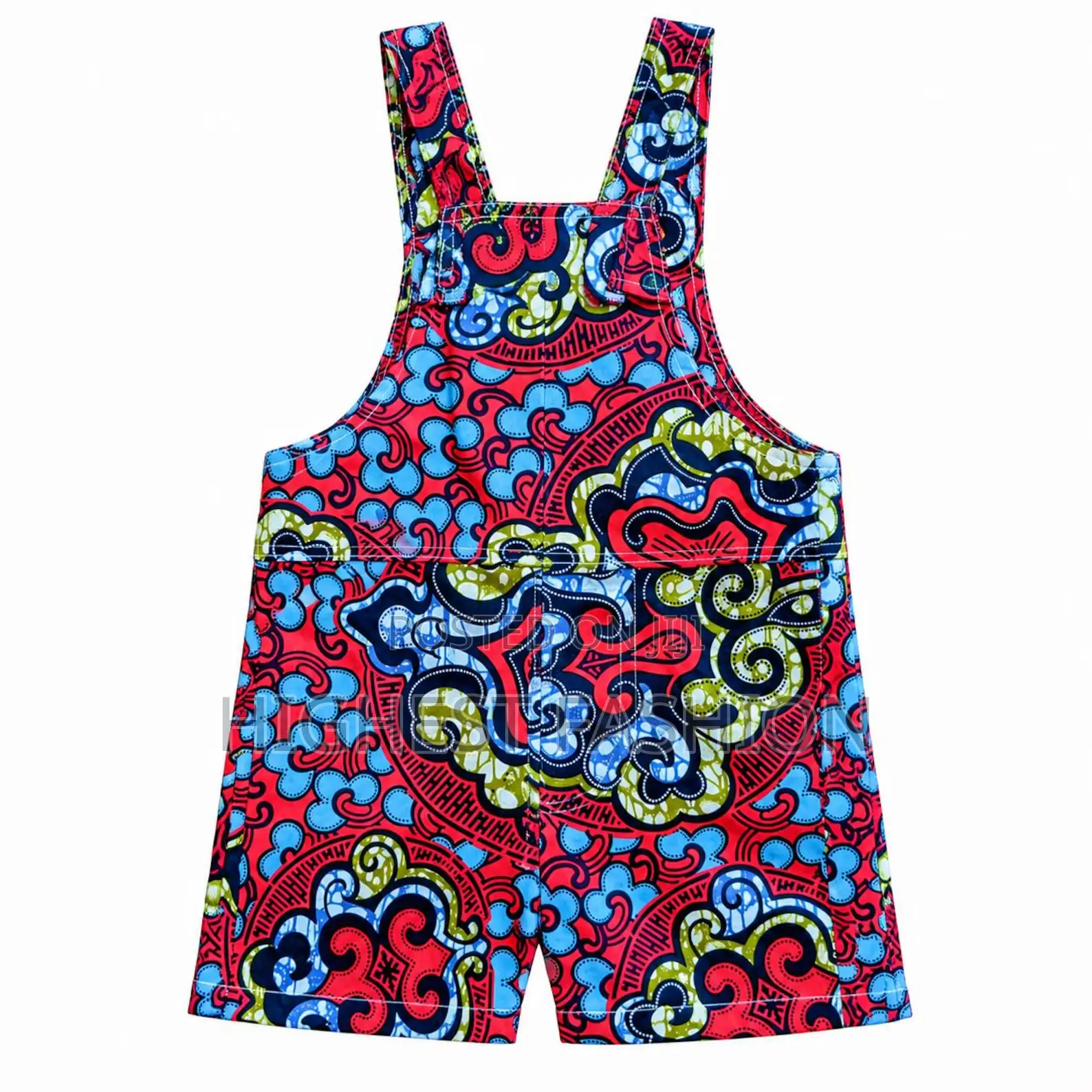 African Print Kids Jumpsuit Shorts