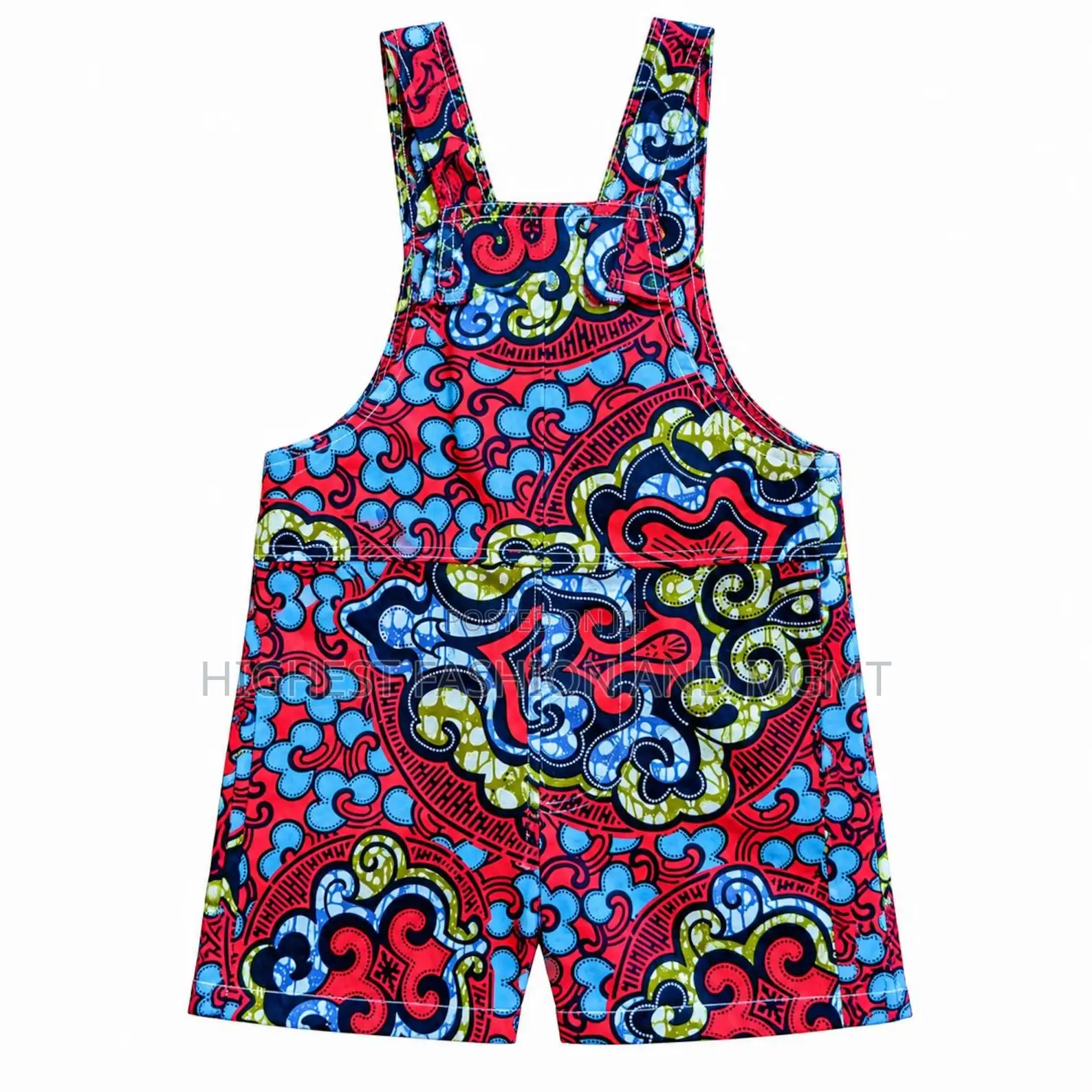 African Print Kids Jumpsuit Shorts