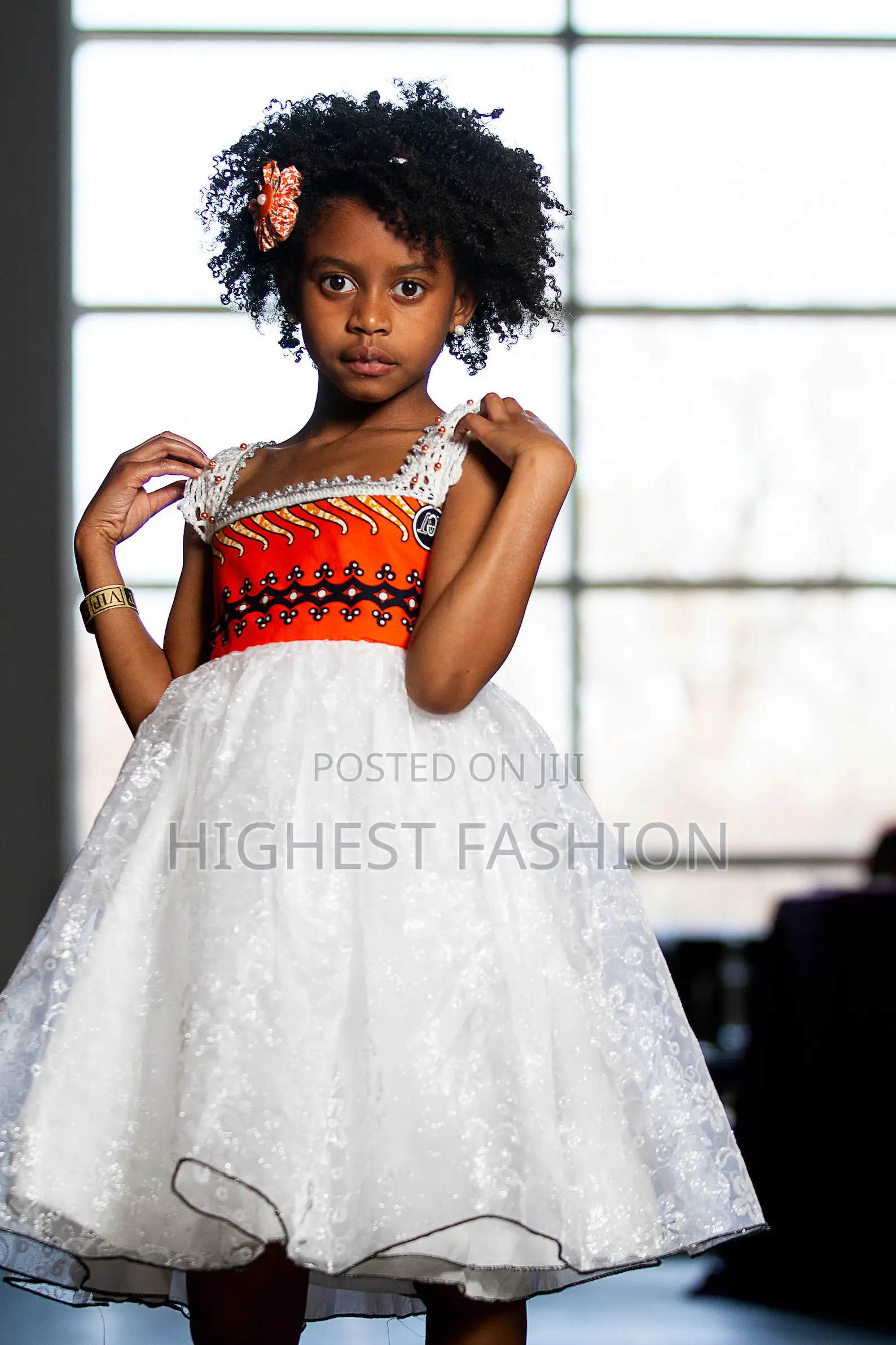White Glitter Organza Gown
