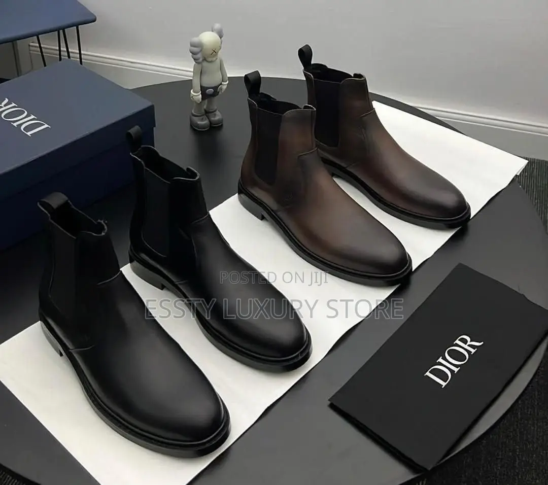 Christian Dior Quality Luxury Men Calf Skin Premium Leather Boot