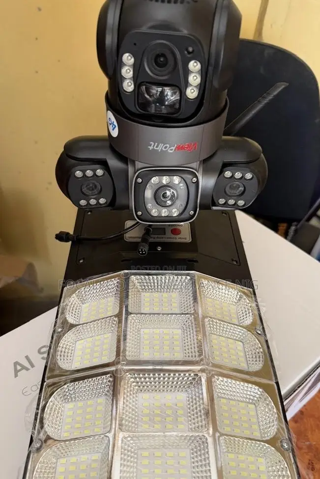 Solar Street Light With CCTV Camera V380 Triple Len