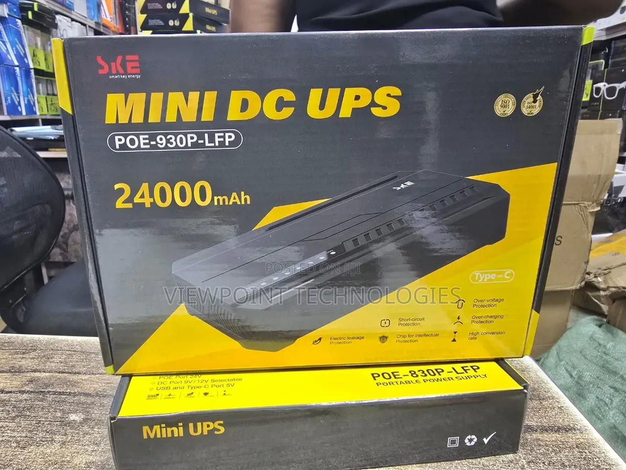 Poe-930p-LFP-Mini Dc Ups 24000mah Dc 9v 12v Poe 24v Type-C 5v Usb 18w